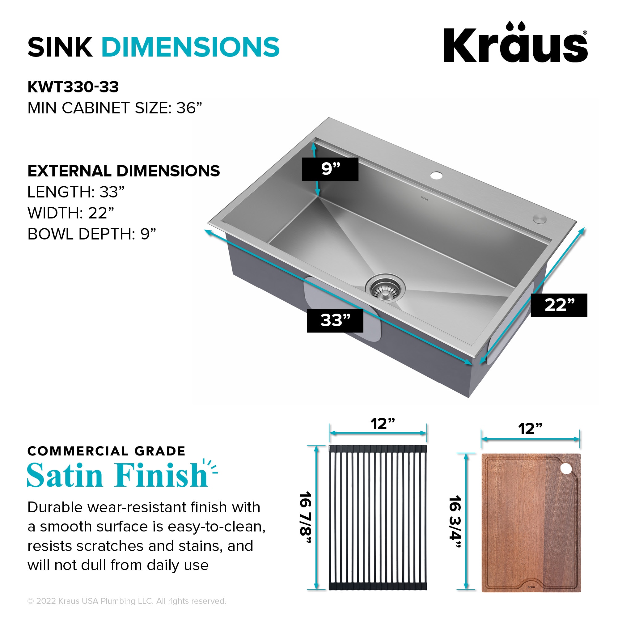 Kraus KWT330-33 Kitchen-Sinks - View #6