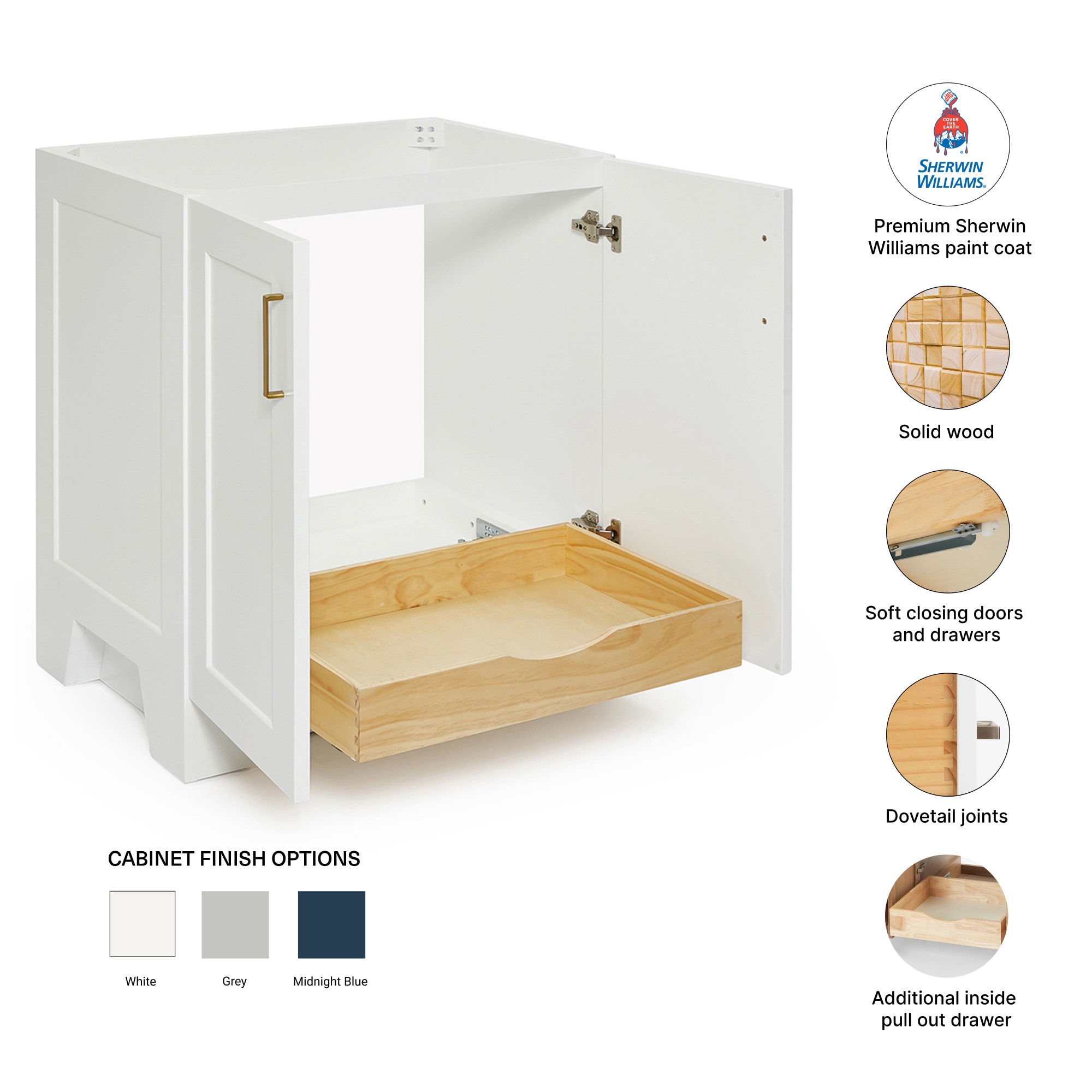 ARIEL Q030S-BC-WHT vanities - View #4