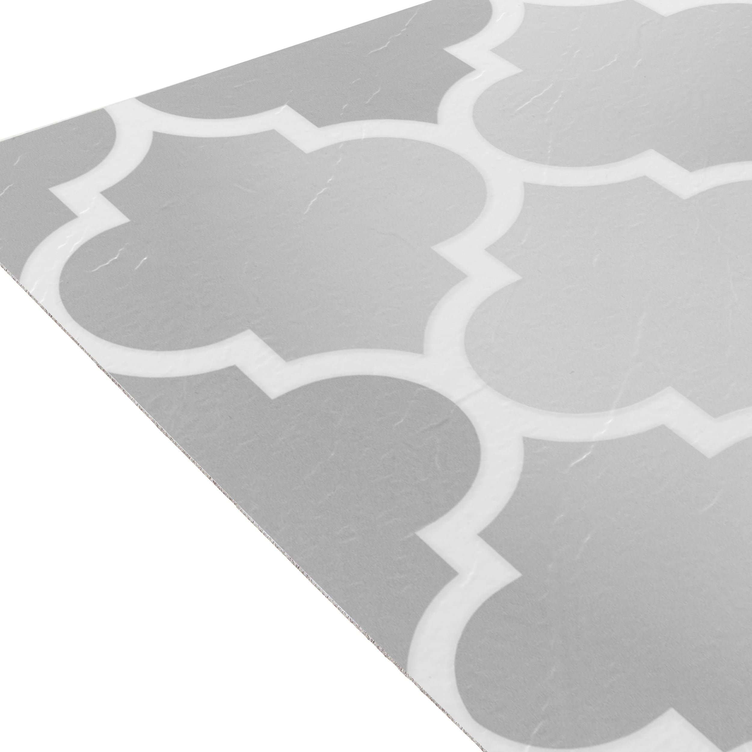Arabesque Pattern Self-Adhesive Vinyl Floor Tiles, 12" x 12", 20 Tiles