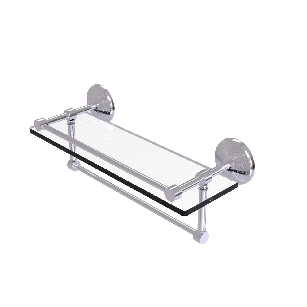 Chrome and Glass Bathroom Shelf with Towel Bar – Everything Bathroom