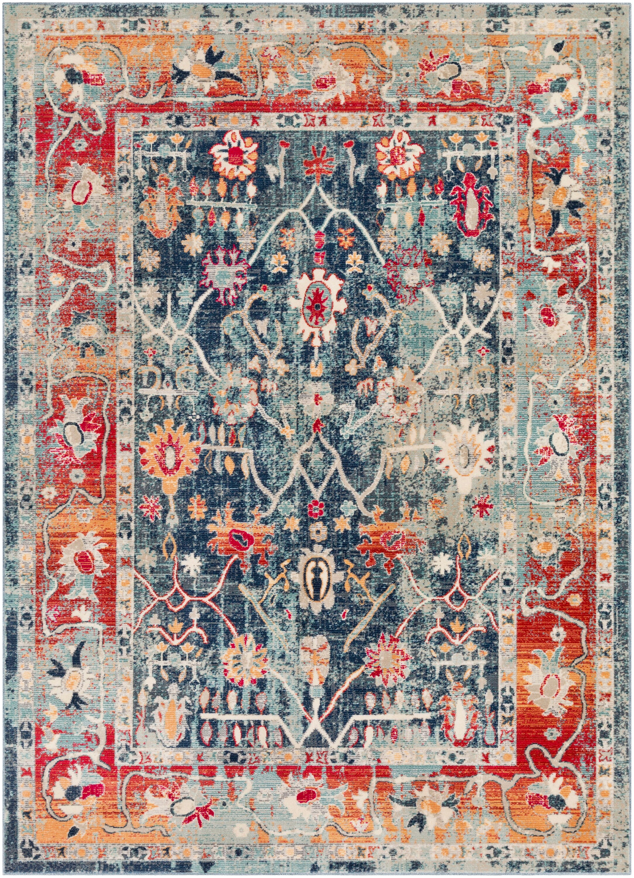 Surya BOM2304-5376 Bohemian 5 X 8 (ft) Red Indoor Medallion Oriental Area Rug