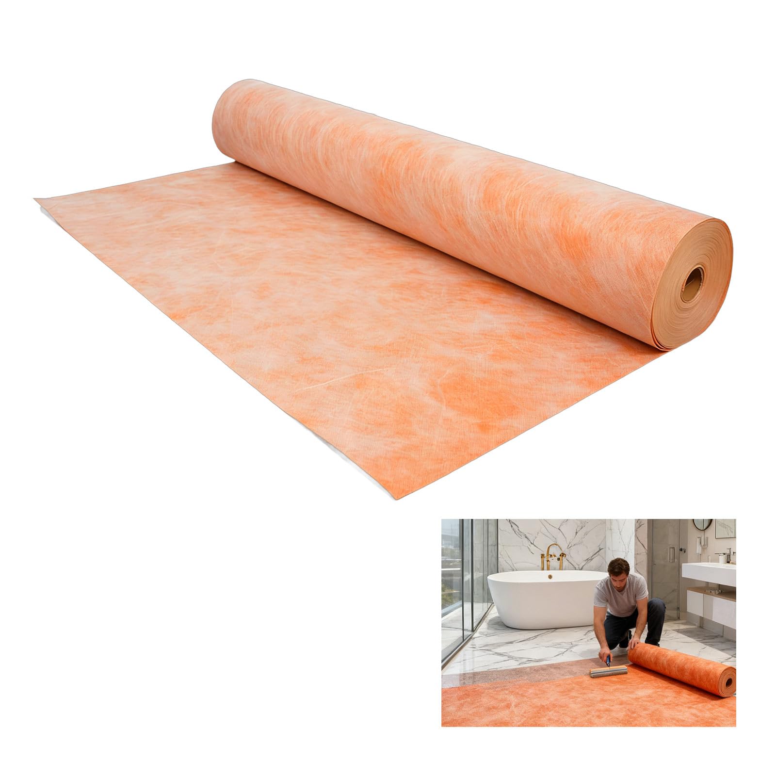 AOIZGMY  3.3 FT x 98.5 FT Waterproof Membrane for Shower 23.6 mils Thick Polyethylene Tile Underlayment Fabric for Bathroom Sauna Walls