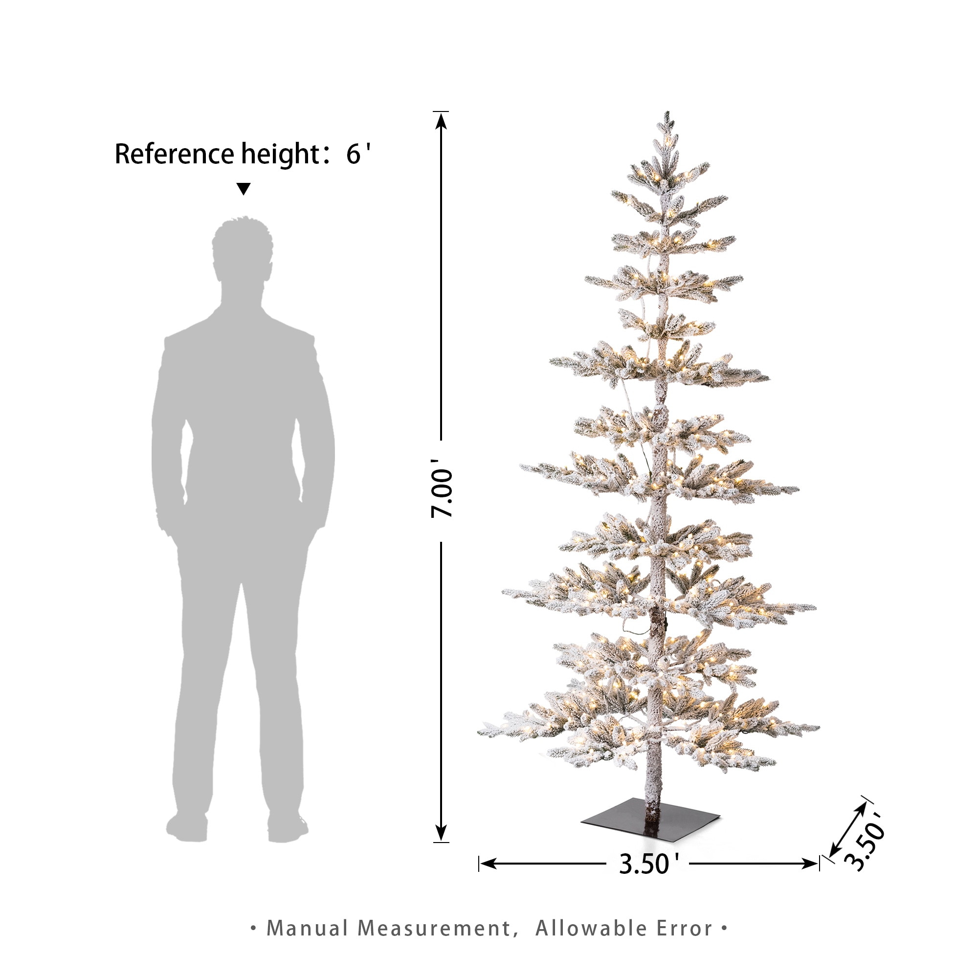 Glitzhome 8ft/10ft Pre-Lit Deluxe White Pine Slim Christmas Tree