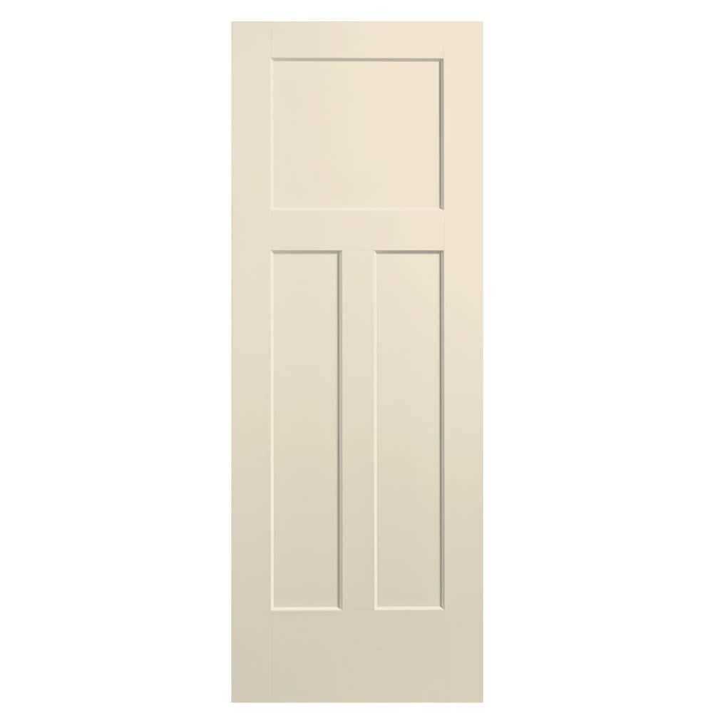 Masonite 883078 Winslow 24-in x 80-in Cream-n-Sugar 3-panel craftsman Smooth Solid core Prefinished Molded composite Slab Door
