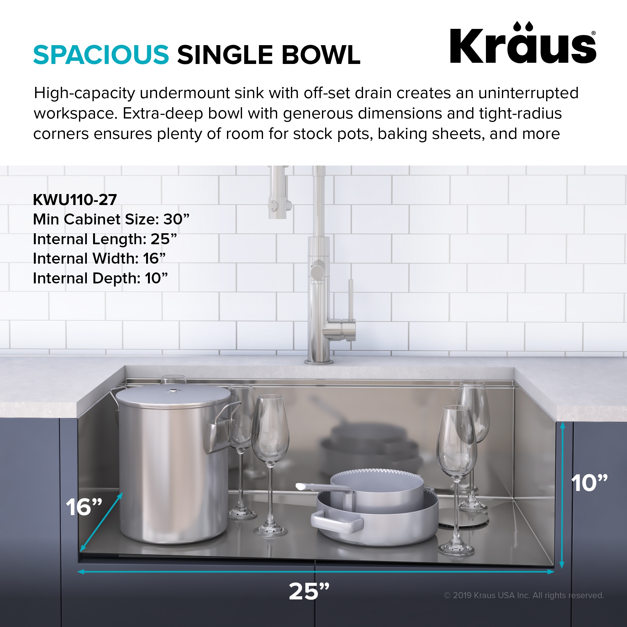 Kraus KWU110-27-100-75MB Kitchen-Sinks - View #4