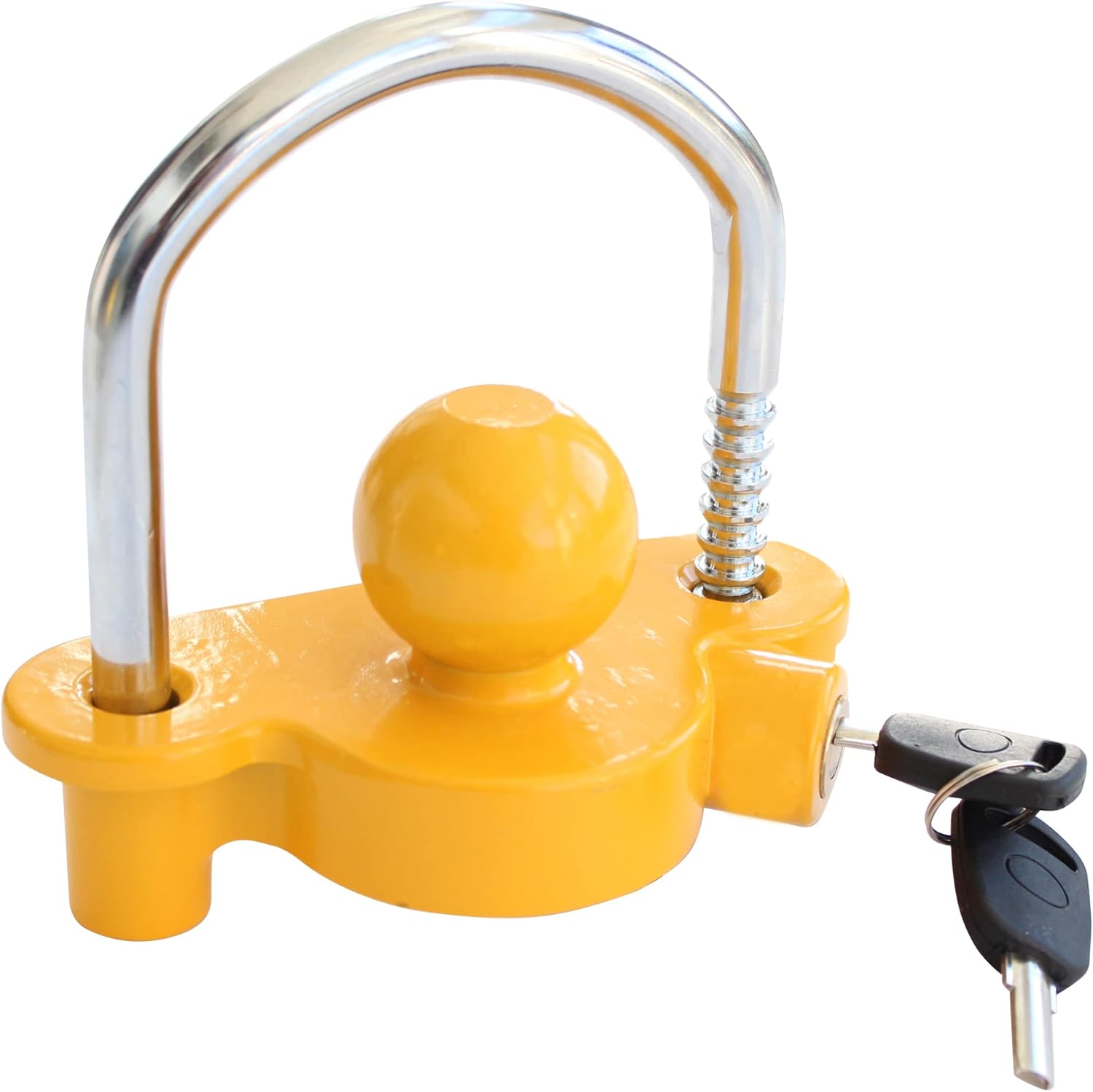 MaxxHaul 50640  50640 Universal Trailer Coupler Lock for 1-7/8-in 2-inch and 2-5/16-inch Couplers Yellow