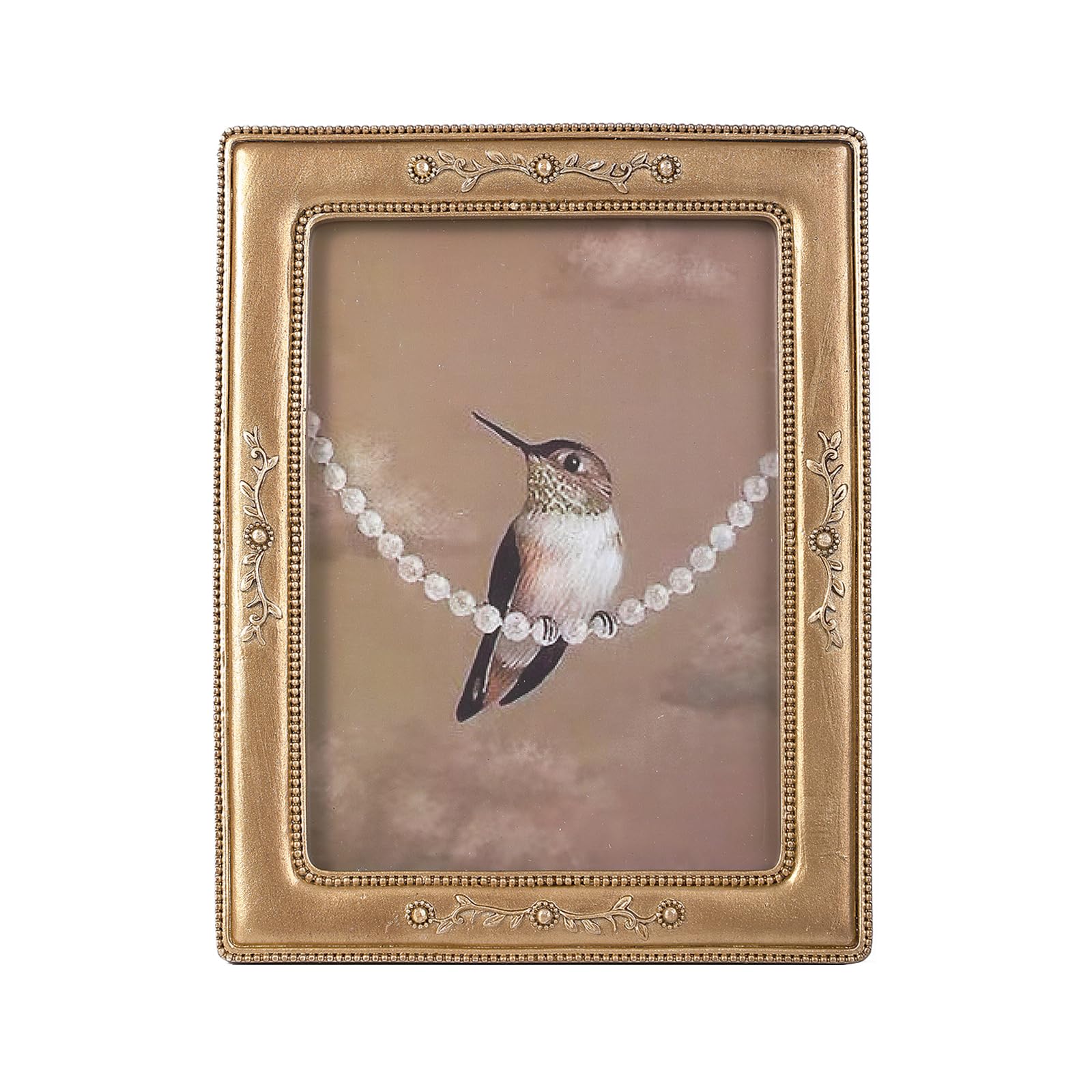 IUEST  2.5 by 3.5 Small Vintage Picture Frame with Ornate Design Bronze Finish for Tabletop Display and Wall Mount durable