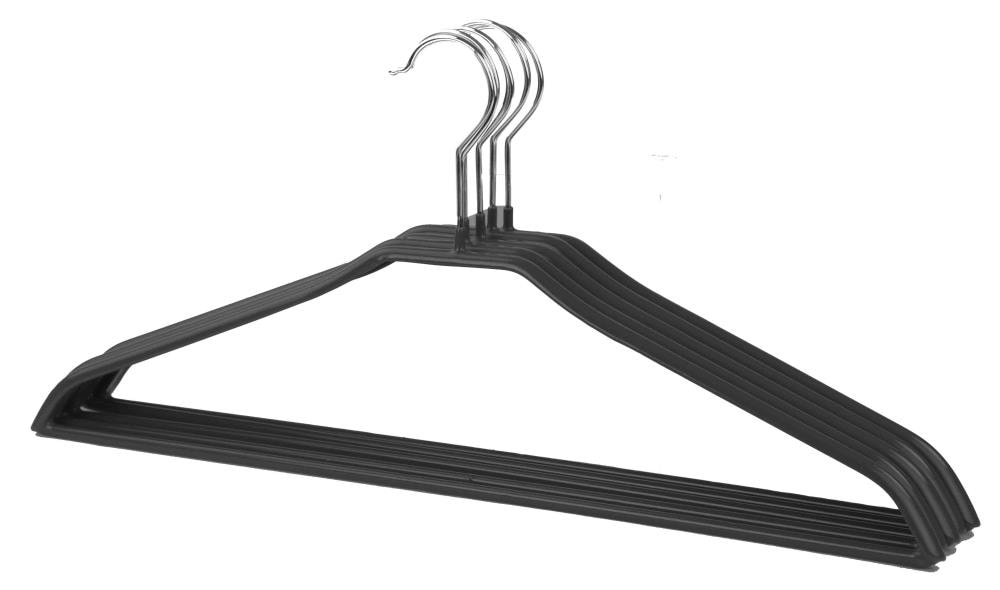 Home Basics 10-Pack Plastic Non-slip Grip Clothing Hanger (Black