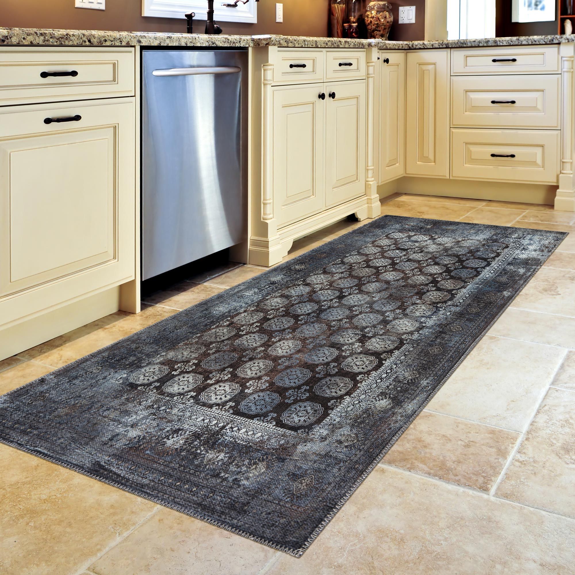 Ottomanson EFF3708-3X6 Effect 3 x 6 (ft) Flatweave Cotton Rust Brown Bokhara Rectangular Indoor Distressed/Overdyed Oriental Machine washable Runner rug