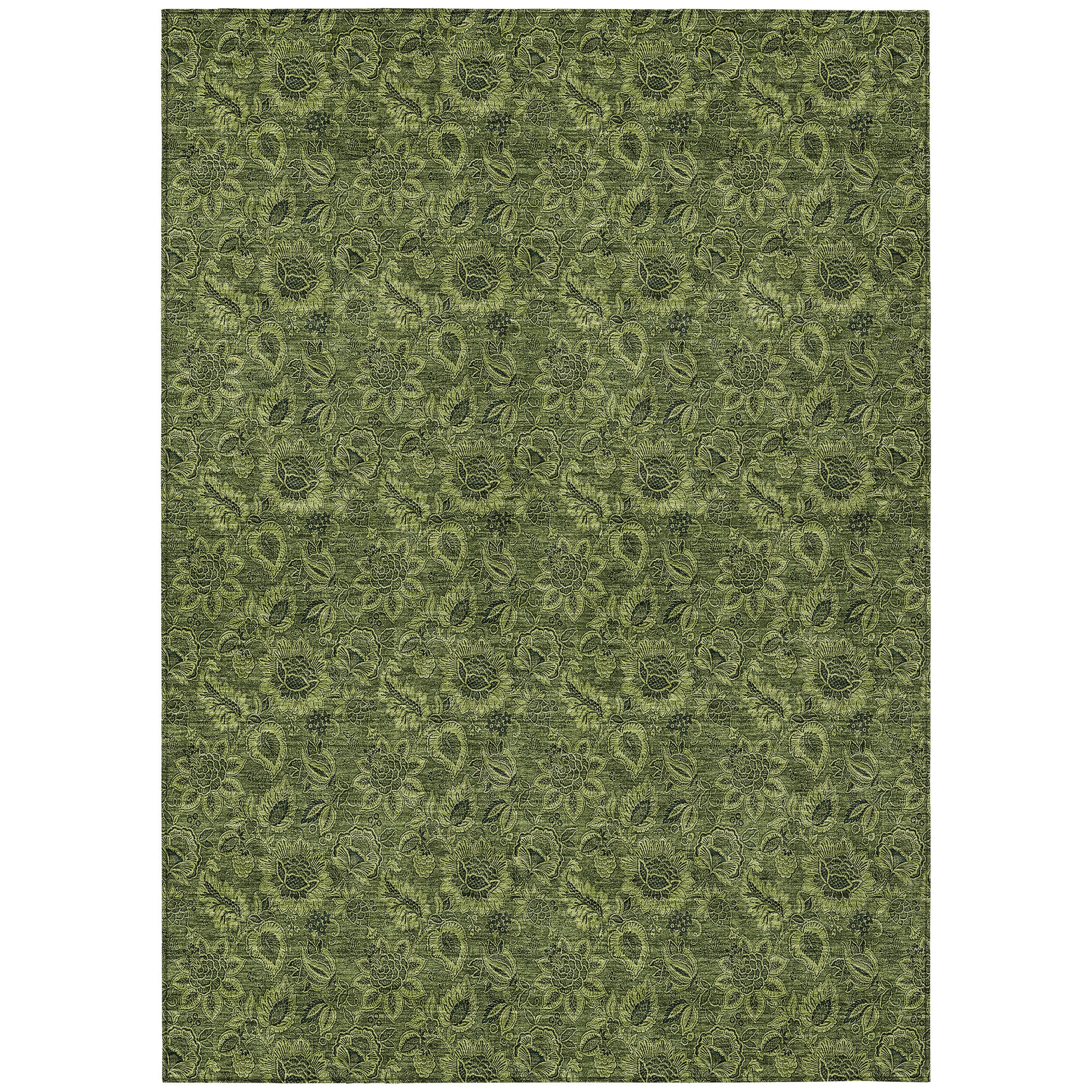 Addison Rugs ACN661OL9X12 Chantille ACN661OL 9 x 12 (ft) Polyester Olive Rectangular Indoor/Outdoor Geometric Machine washable Area rug