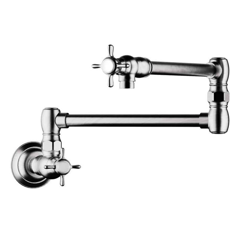 Hansgrohe Axor Kitchen Chrome Double Handle Wall Mount Pot Filler Kitchen Faucet At 0115