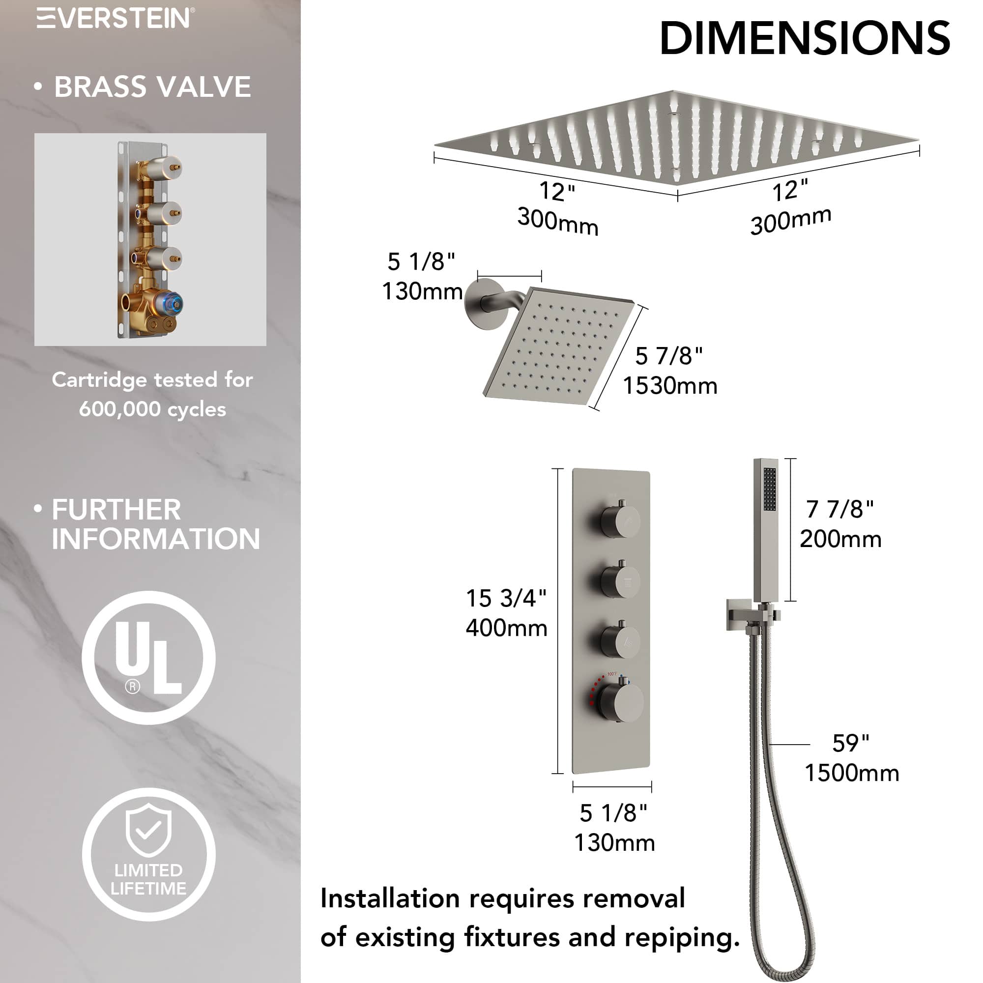 EVERSTEIN SFS-1034-NK12 Tub-Shower-Faucets - View #8