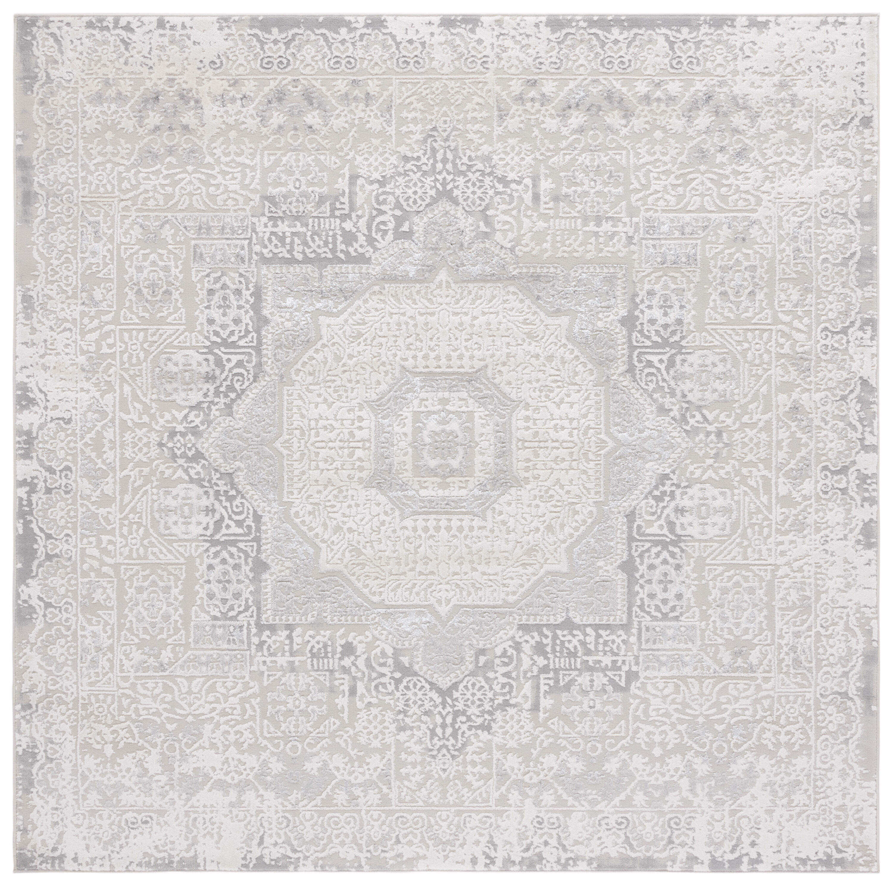 Hanna 107A Ivory/Light Grey 7 X 7 Area Rug