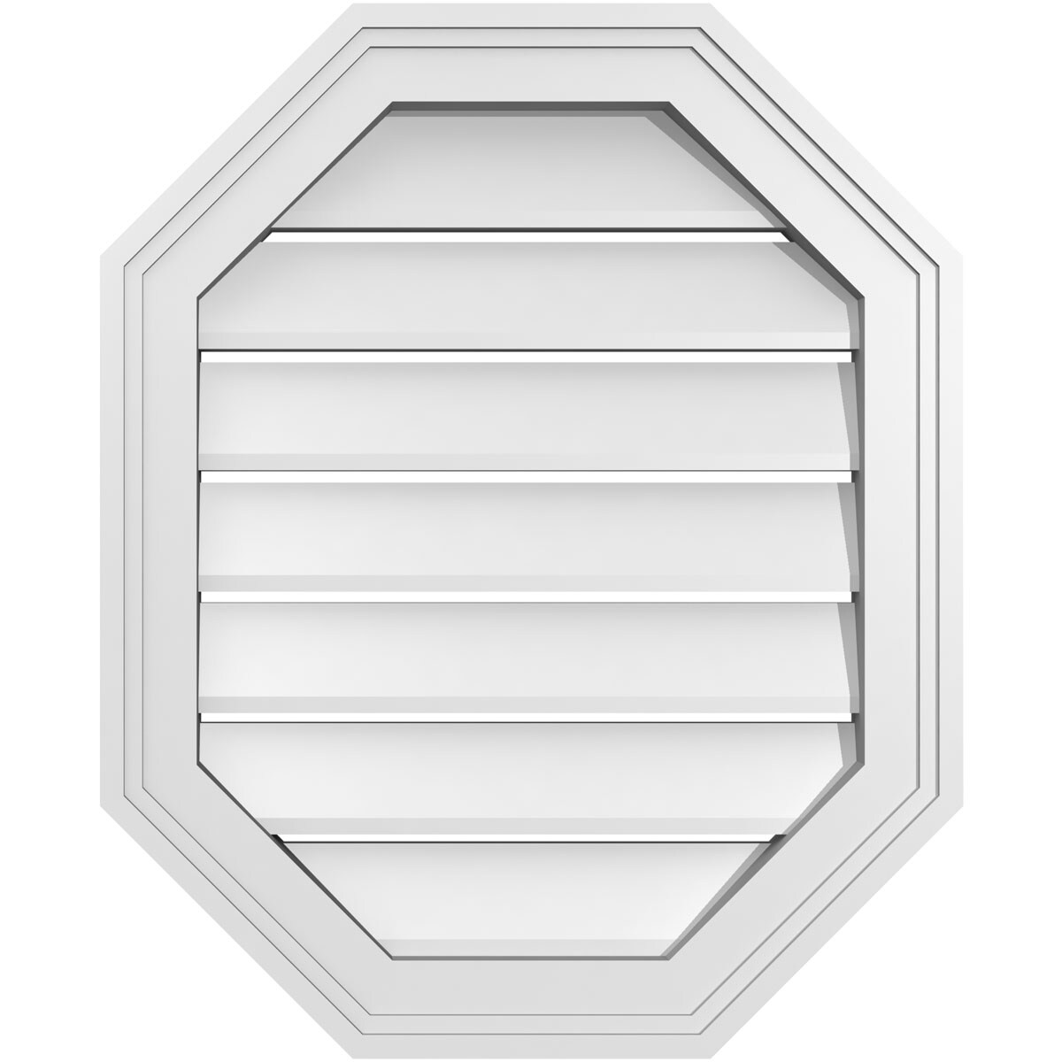 Ekena Millwork GVPOV18X2202SF 18-Inches x 22-Inches Off-white Octagon PVC Gable Louver Vent
