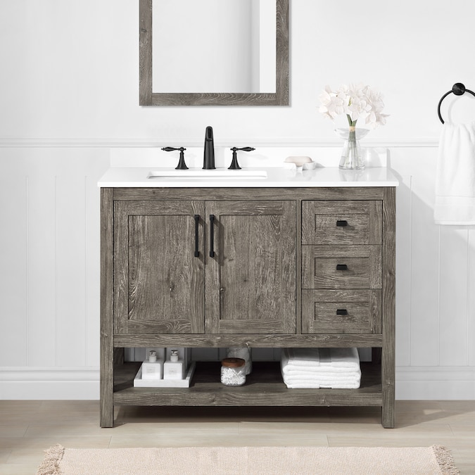 Style Selections Howell 42 In Weathered, 29 Inch Vanity Lowe S