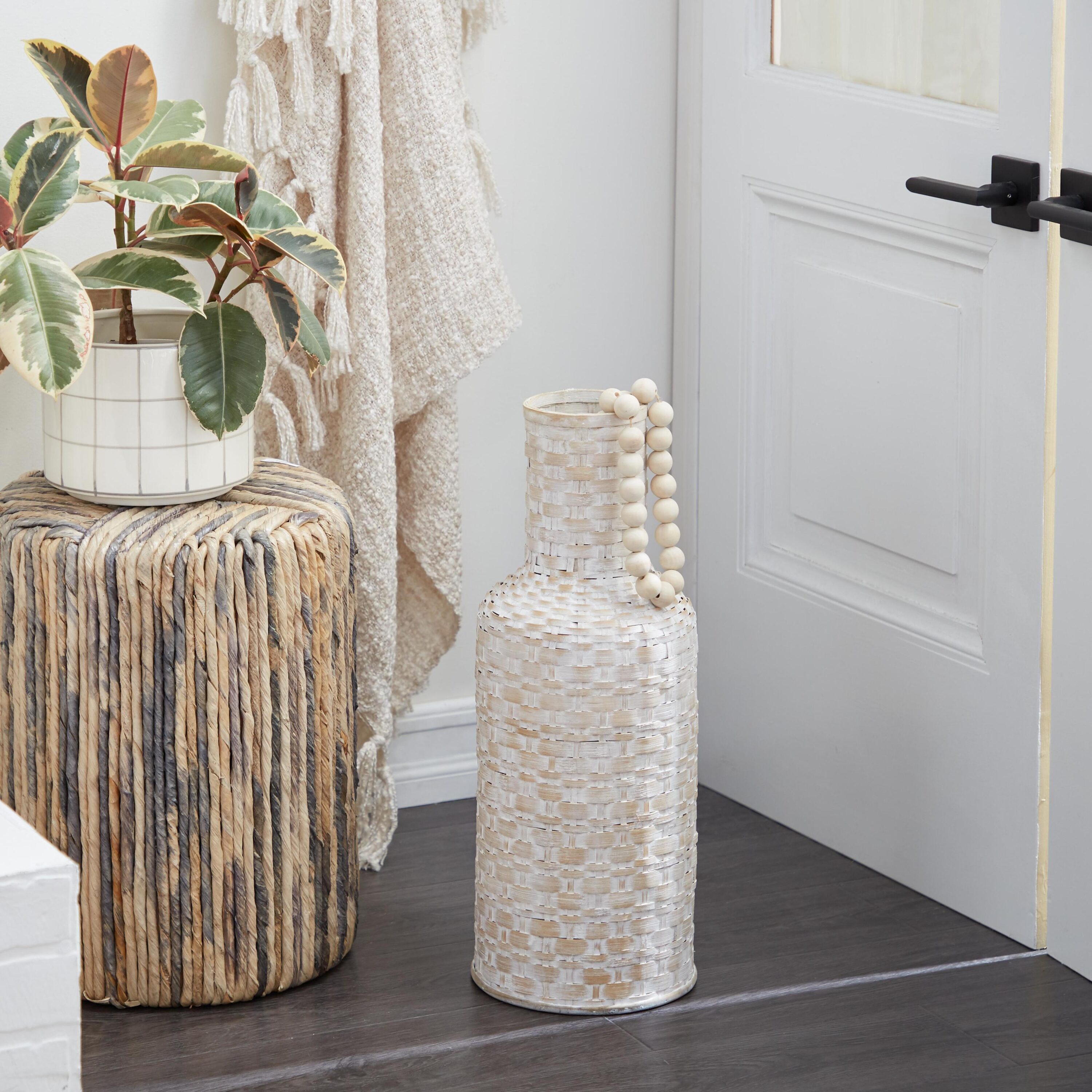 Grayson Lane 54689 White Rayon from bamboo Modern Vase