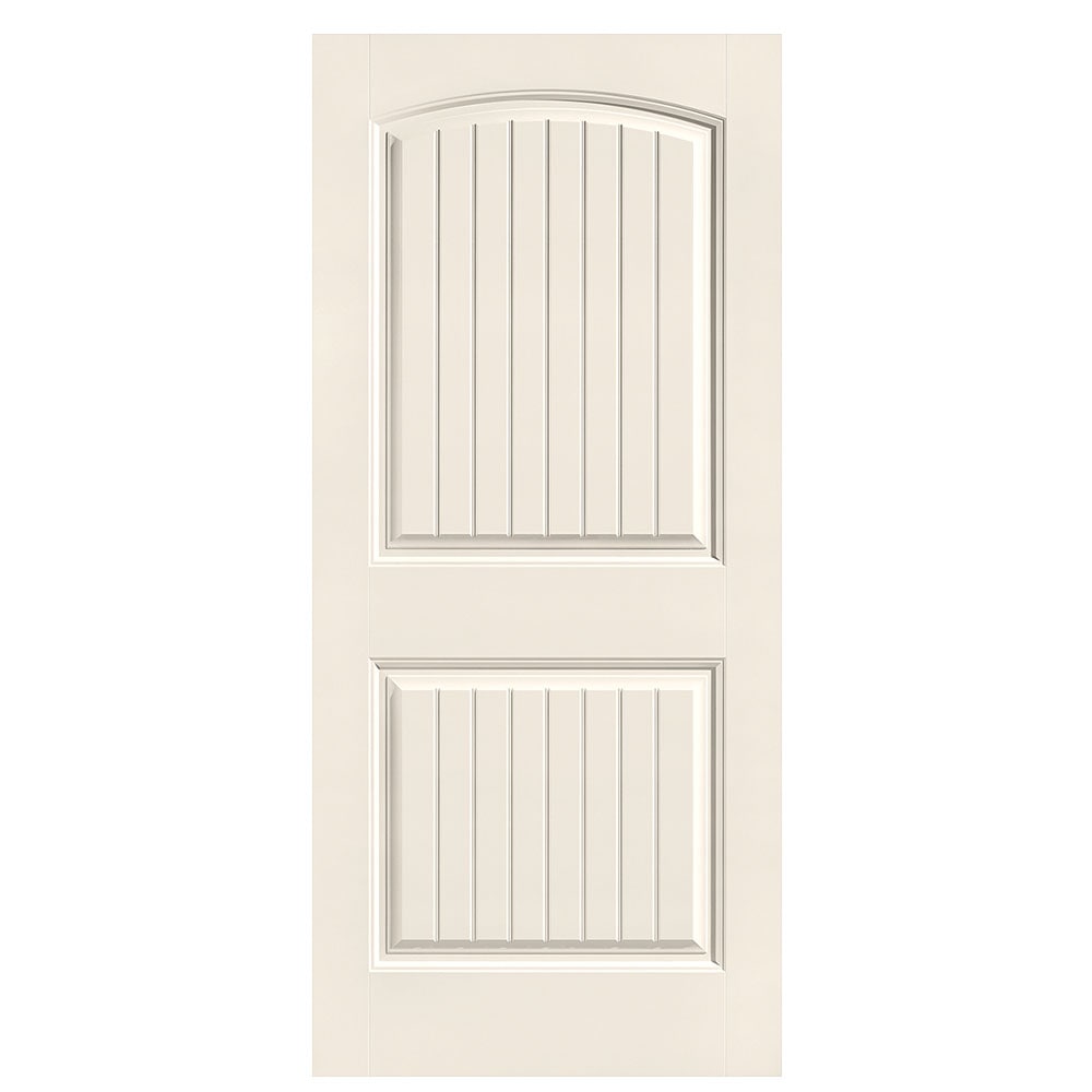 Masonite 1443670 Cheyenne 36-in x 80-in Moonglow 2-panel round top plank Smooth Solid core Prefinished Molded composite Slab Door
