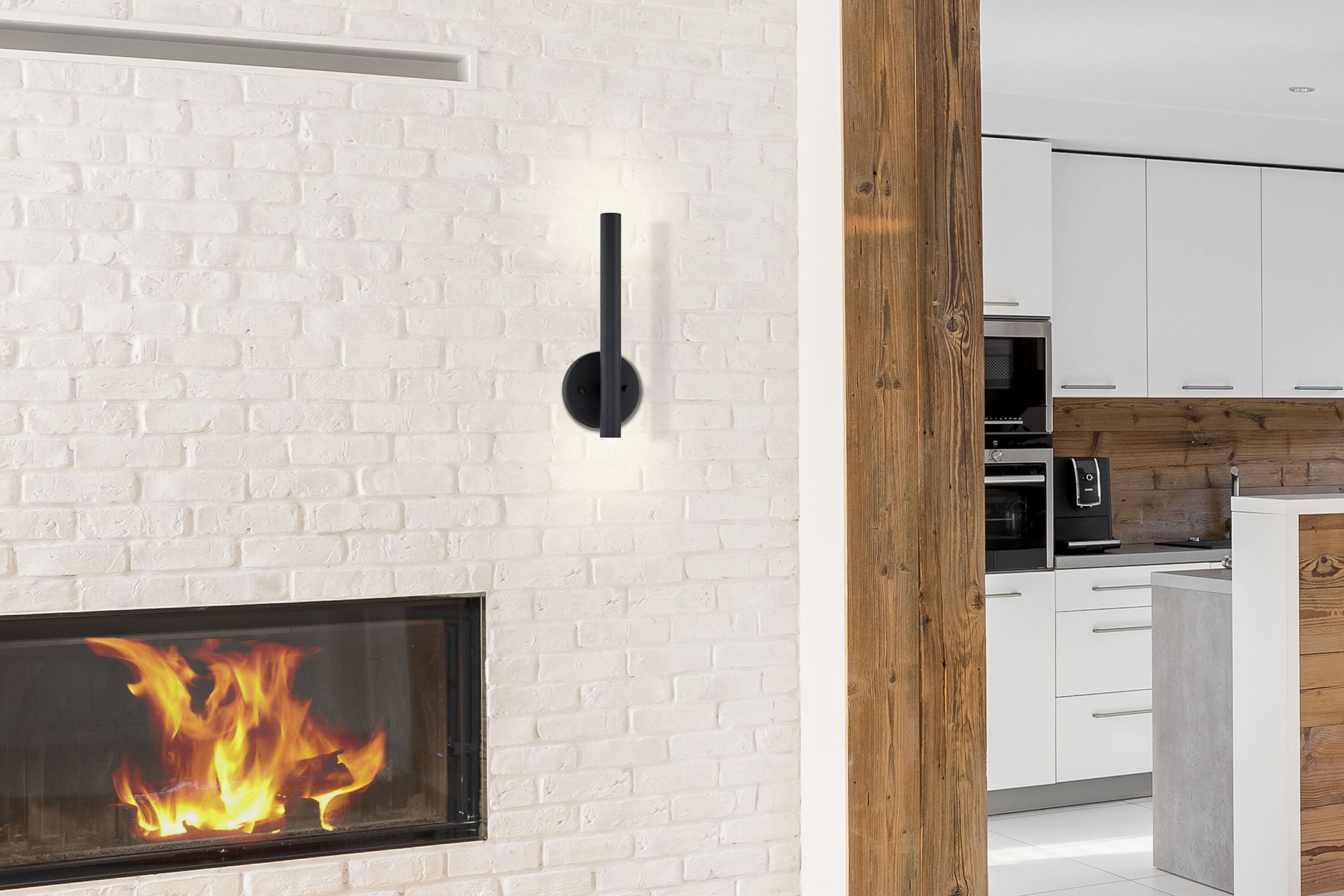 Z-Lite 917S-MB-LED Forest 4-in W 1 -Light Matte Black Integrated LED Wall Sconce