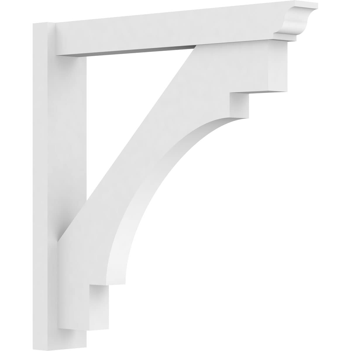 Ekena Millwork OUTP05X30X30MRC01 5-in W X 30-in D X 30-in H Merced Architectural Grade PVC Outlooker with Traditional Ends