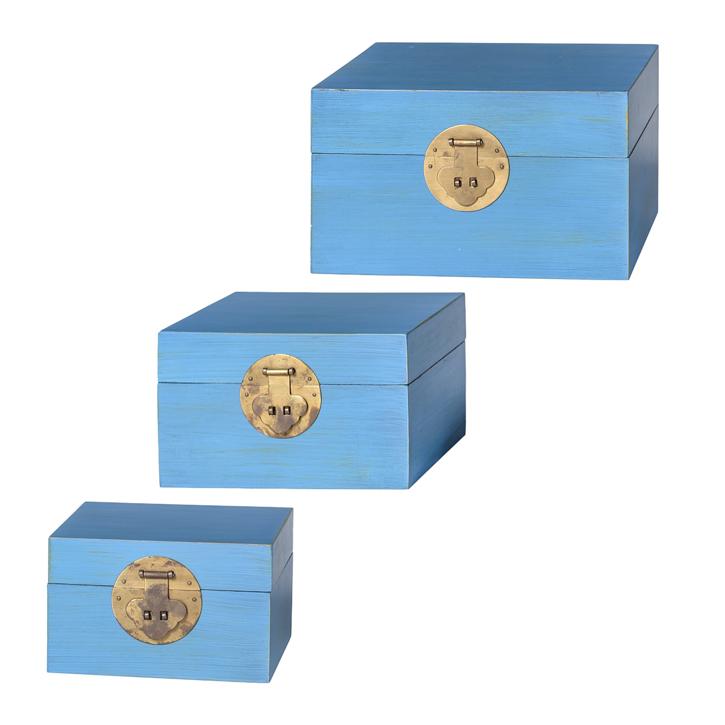 StyleCraft Home Collection DFA731191DS Blue Wood French Decorative box