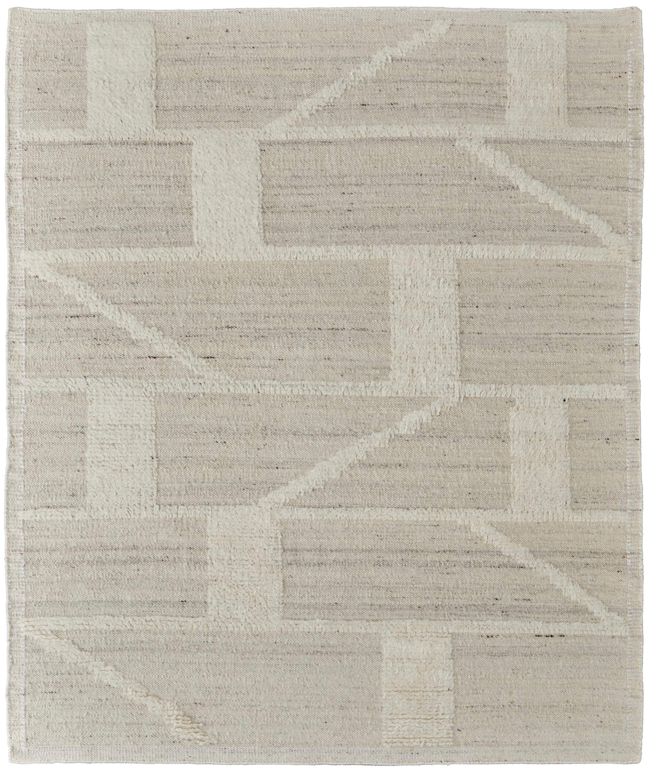 Room Envy ASHR8908BGEIVYI6A 2 x 8 (ft) Loomed Wool Tan/Ivory Rectangular Indoor Geometric Runner rug
