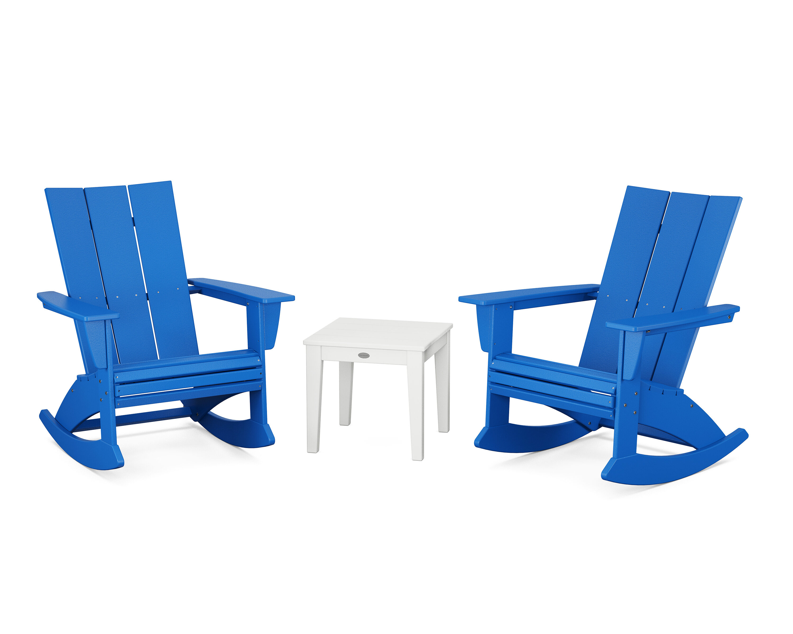 POLYWOOD PWS2205-1-11368 Modern Adirondack 3 -Piece Patio Conversation Set