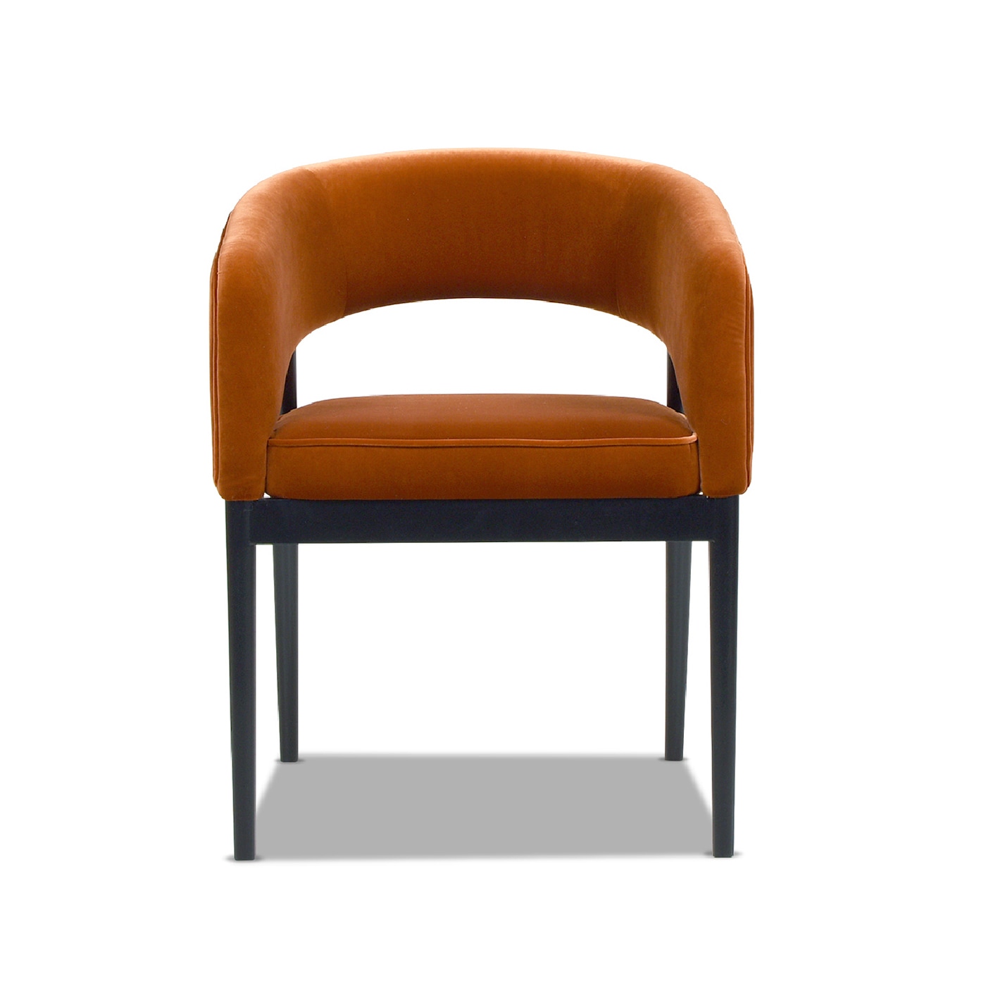 Jennifer Taylor Home 80090-MVO-MY Mirah Contemporary/Modern Velvet Upholstered Dining Arm Chair (Wood Frame)
