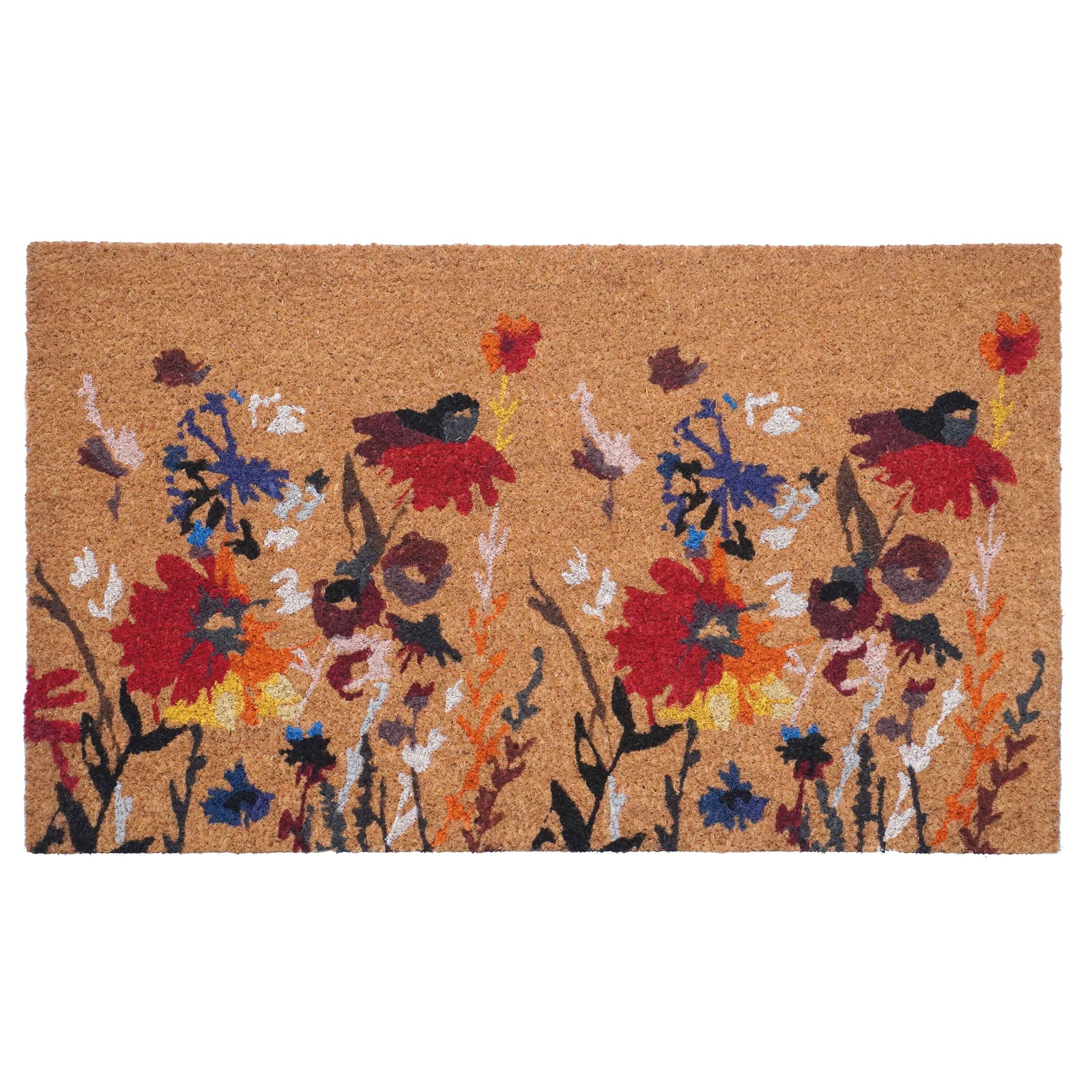 Callowaymills 112032436 2-ft x 3-ft Natural, Black Coir/Vinyl Rectangular Indoor or outdoor Decorative Door mat