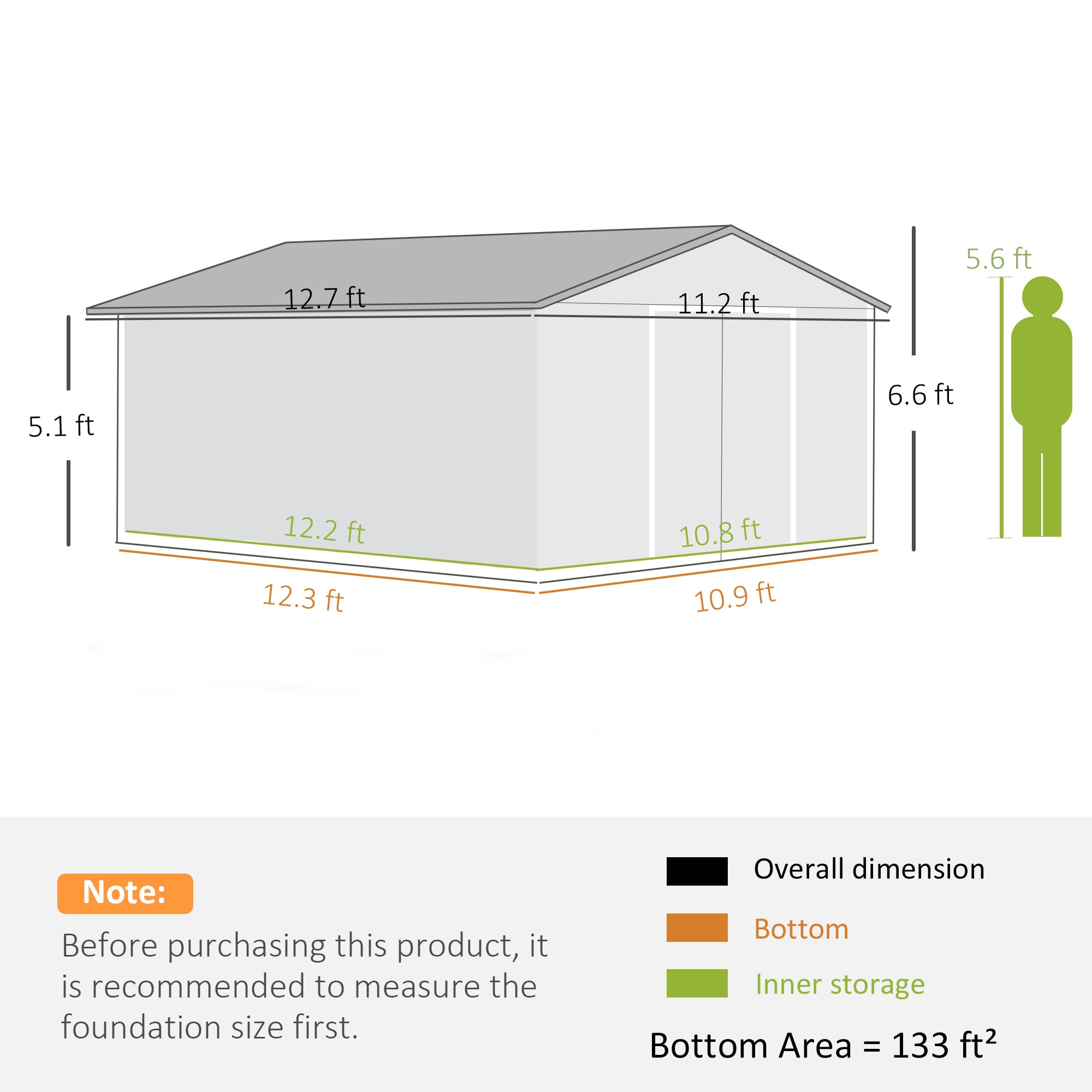 Outsunny 845-031V01YL Metal-Storage-Buildings-Sheds - View #3