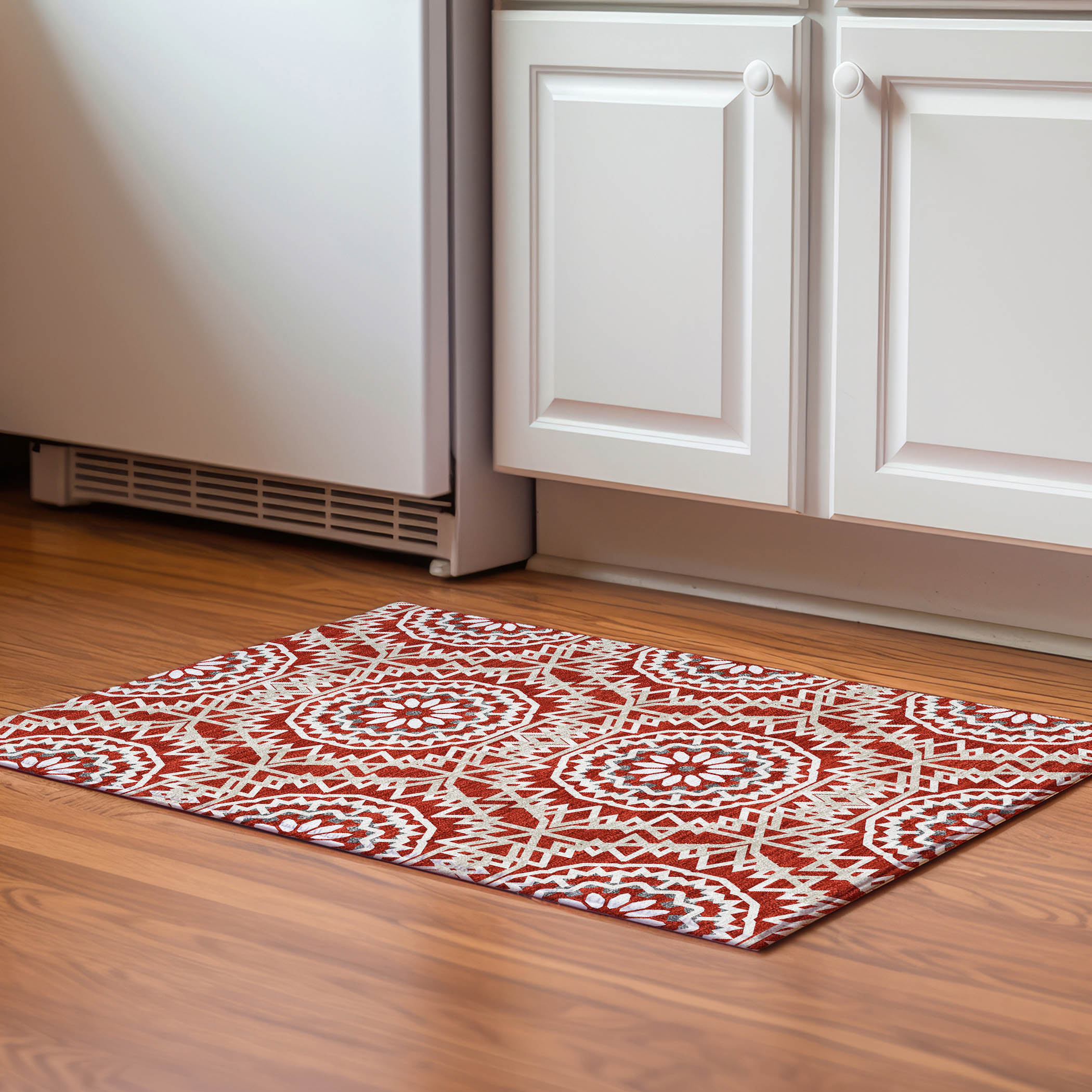 Addison Rugs AMF619RD20X30 Mayfield AMF619RD 2 x 3 (ft) Loomed Polyester Red Rectangular Indoor Geometric Machine washable Area rug