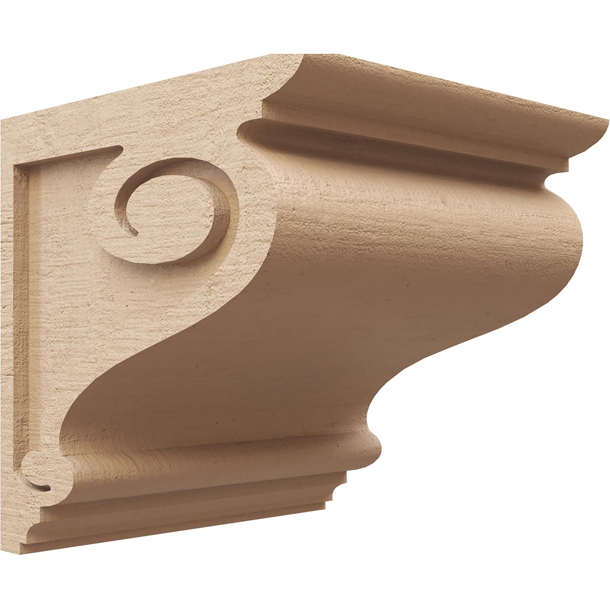 Ekena Millwork CORU12X12X12SCRRCPR 12-in x 12-in x 12-in Rough Cedar Woodgrain TimberThane Primed Urethane Paintable/Stainable Corbel