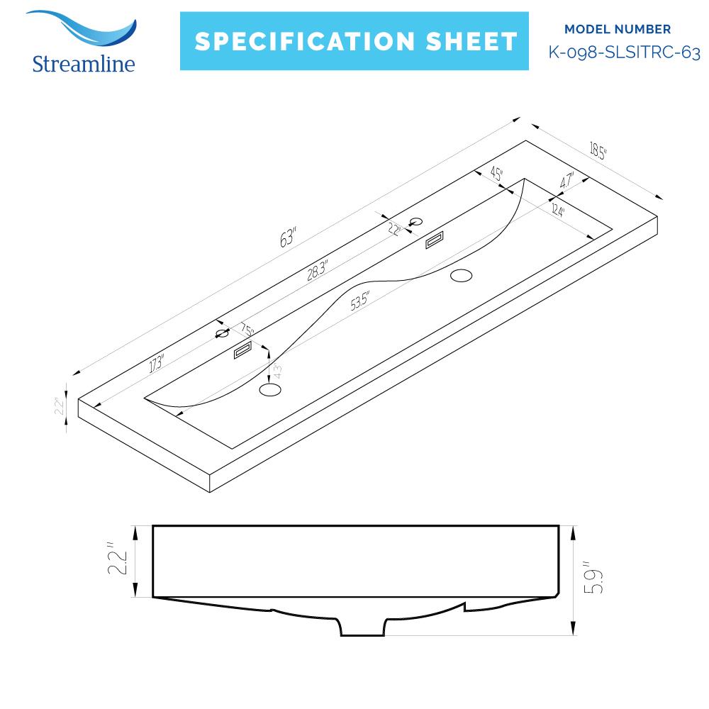 Streamline K-098-SLSITRC-63 Vanity-Tops - View #6