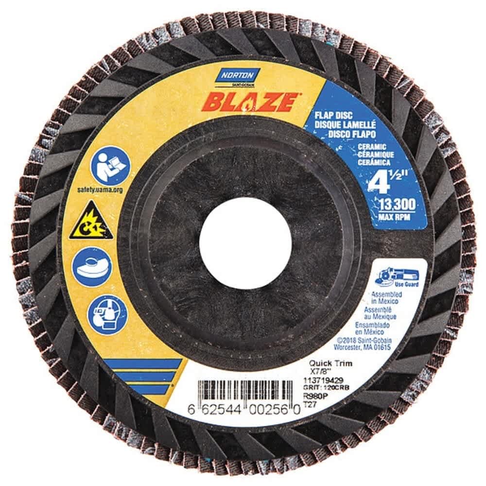 Norton Abrasives  Fiber Disc4 1/2 in Dia7/8in Arbor 66254400256