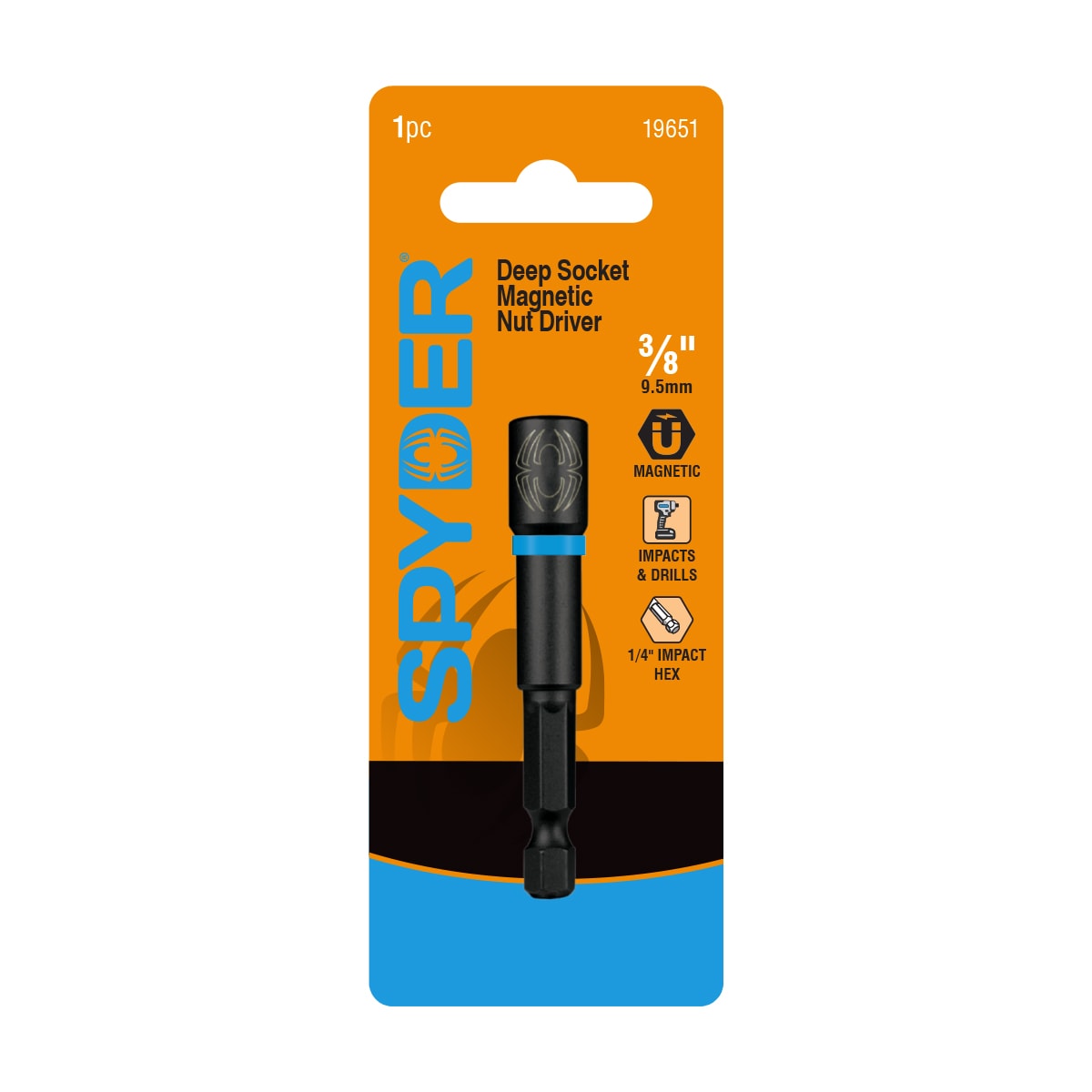 Spyder 19651 3/8-in Deep Impact Magnetic Nut Driver