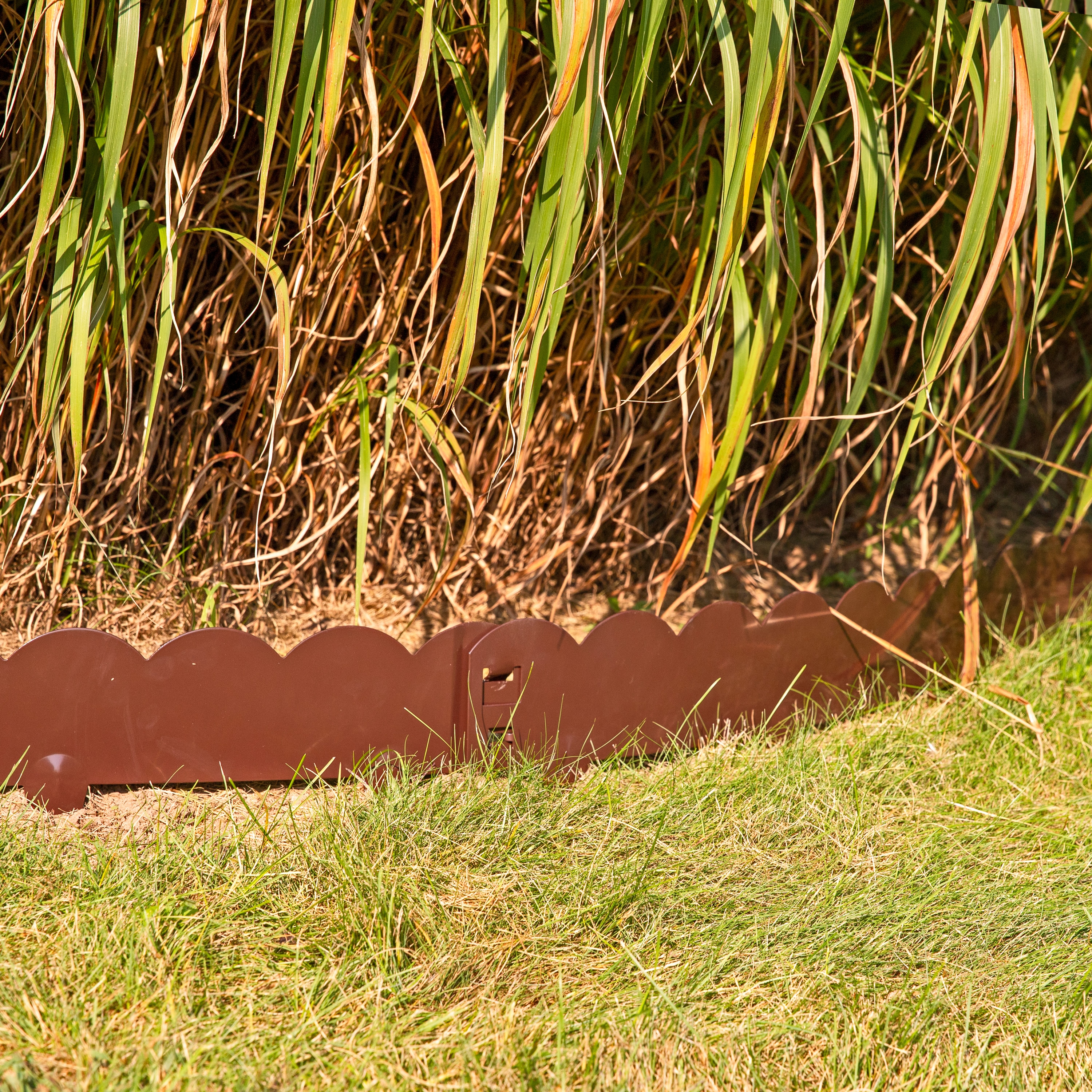 Sunnydaze Decor HBM-2225 16.7-ft x 7.25-in 5 -Pack Brown Steel Landscape edging section