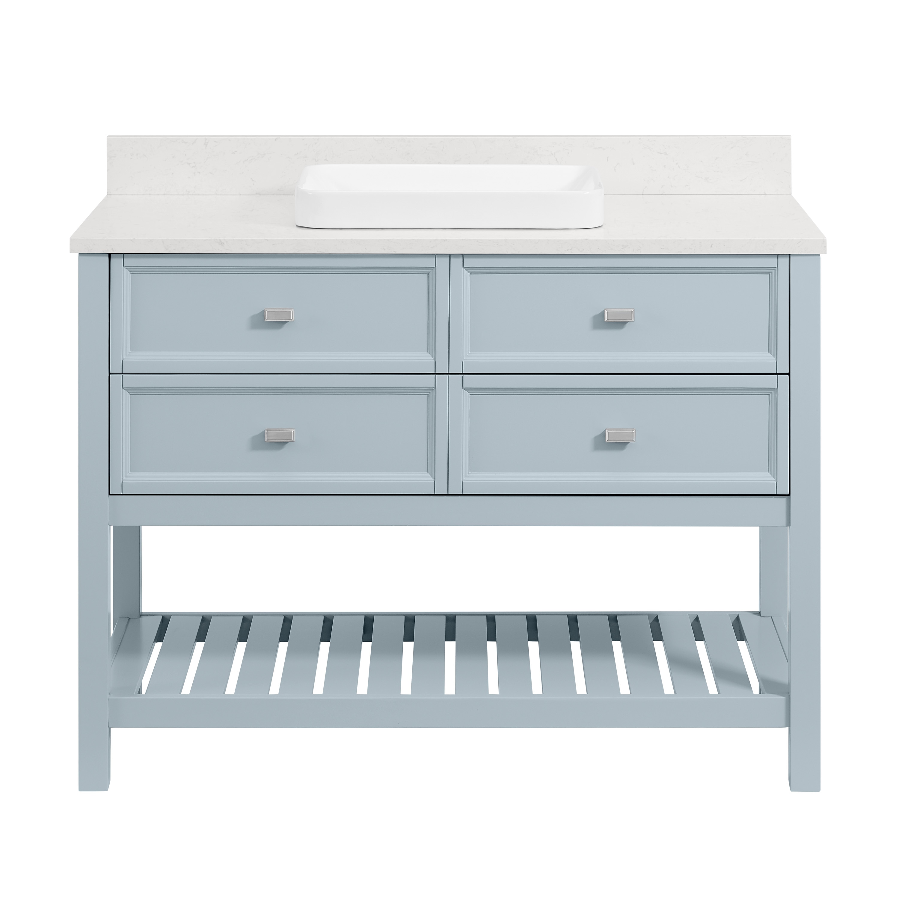 allen + roth Canterbury 48-in Light Blue Semi-recessed Single Sink ...