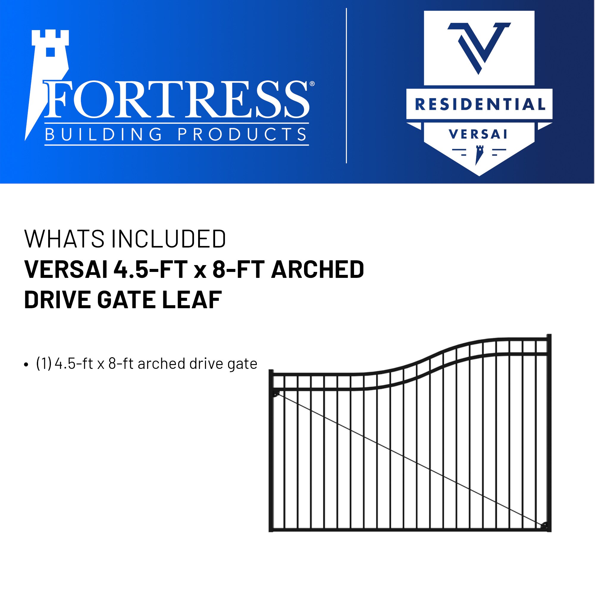 Fortress Building Products Versai 2-in. Gloss Black Steel Fence Drop Rod for Drive Gate