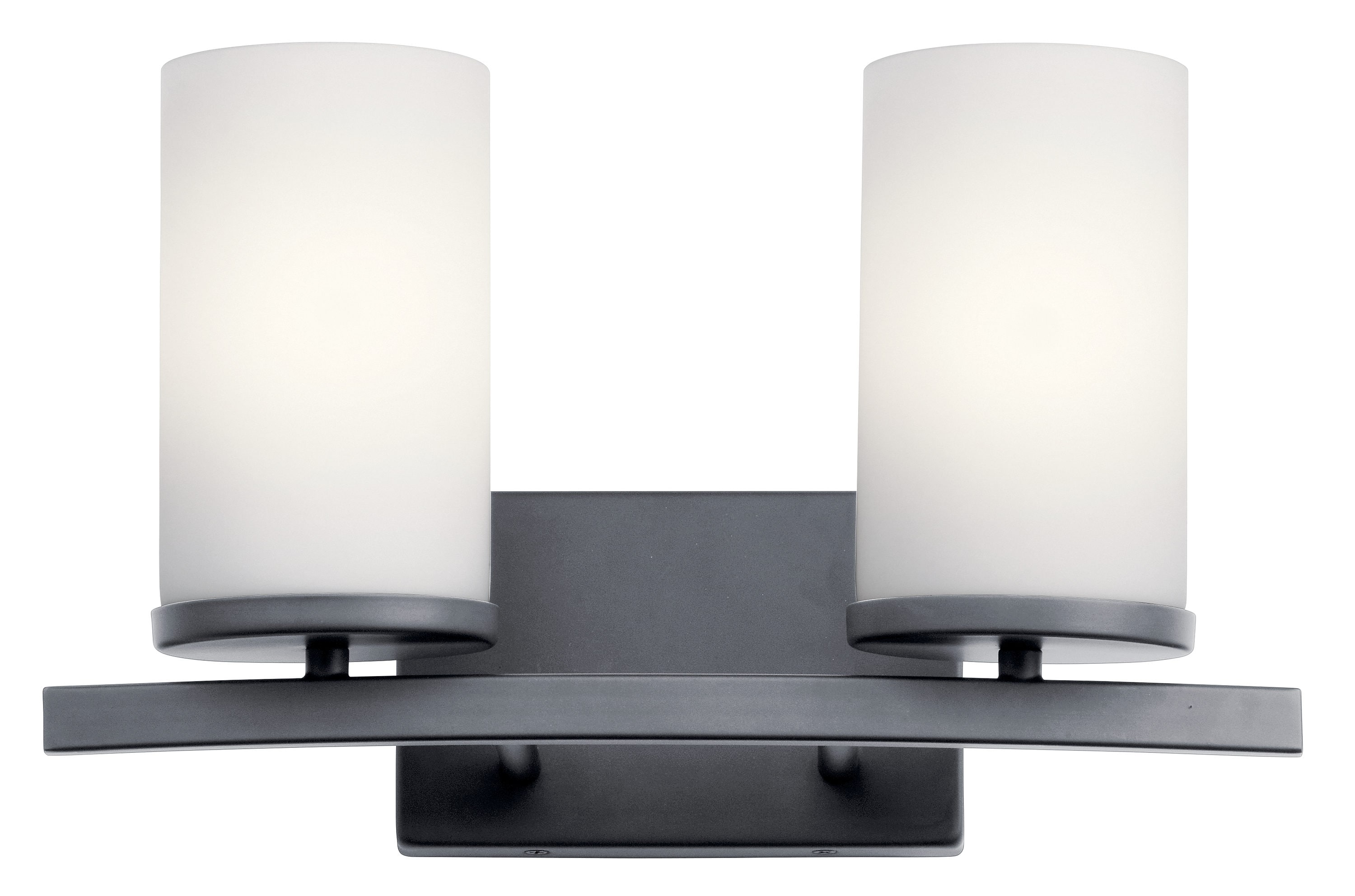 Kichler 45496BK Crosby 15-in 2 -Light Black Modern/contemporary Vanity light