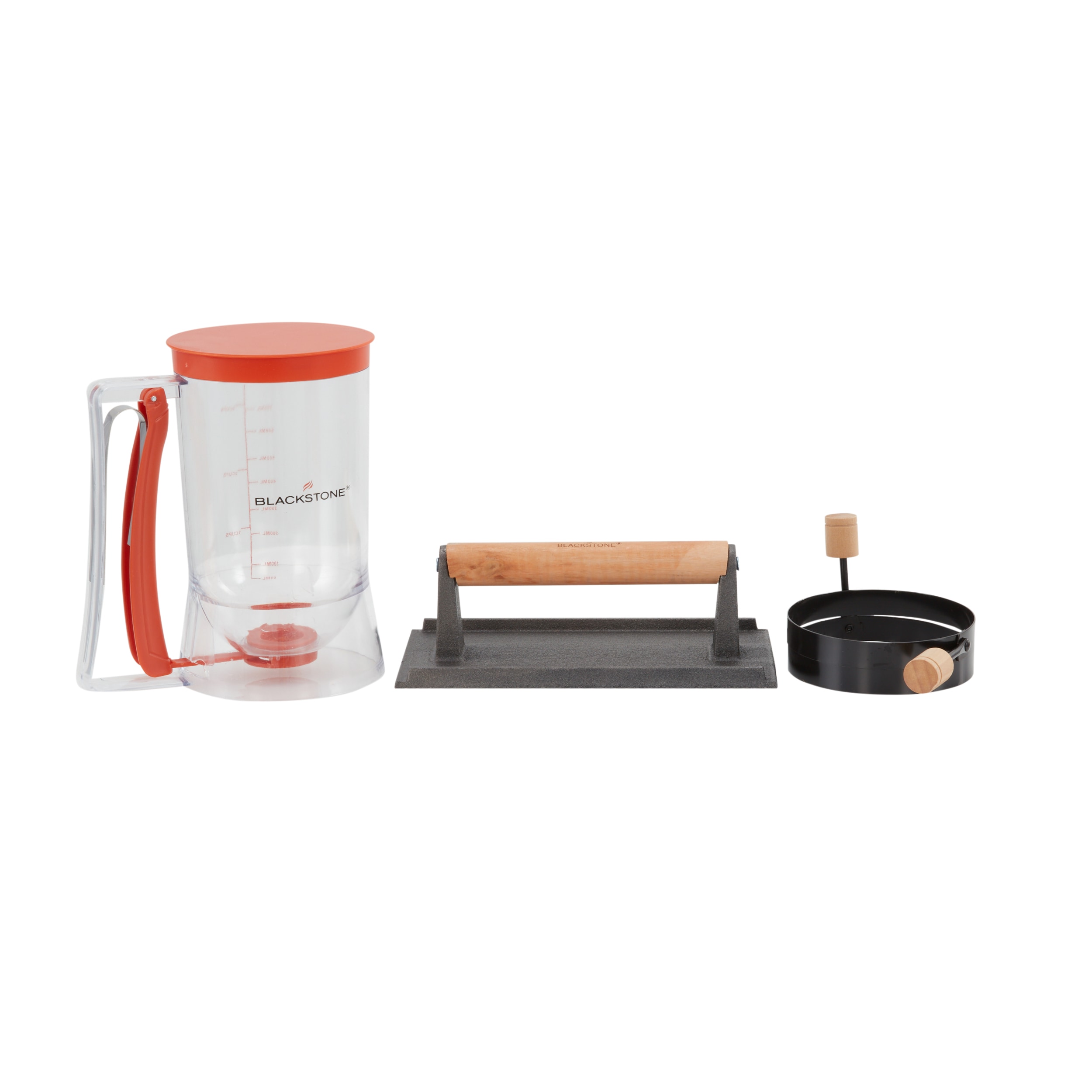  HSUJCYF Griddle Breakfast Kit for Blackstone, 8 Piece Griddle  Accessories Set, Include Pancake Batter Dispenser, Heavy Duty Bacon Press,  Egg Rings, Seasoning Bottles : Home & Kitchen