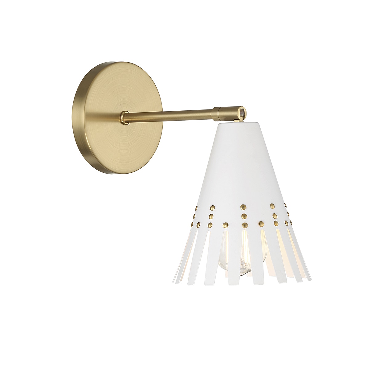 Meridian 5.75-in W 1-Light Brushed Brass Modern/Contemporary Led,Incandescent Wall Sconce | - Meridian Lite Trends M90103WHNB