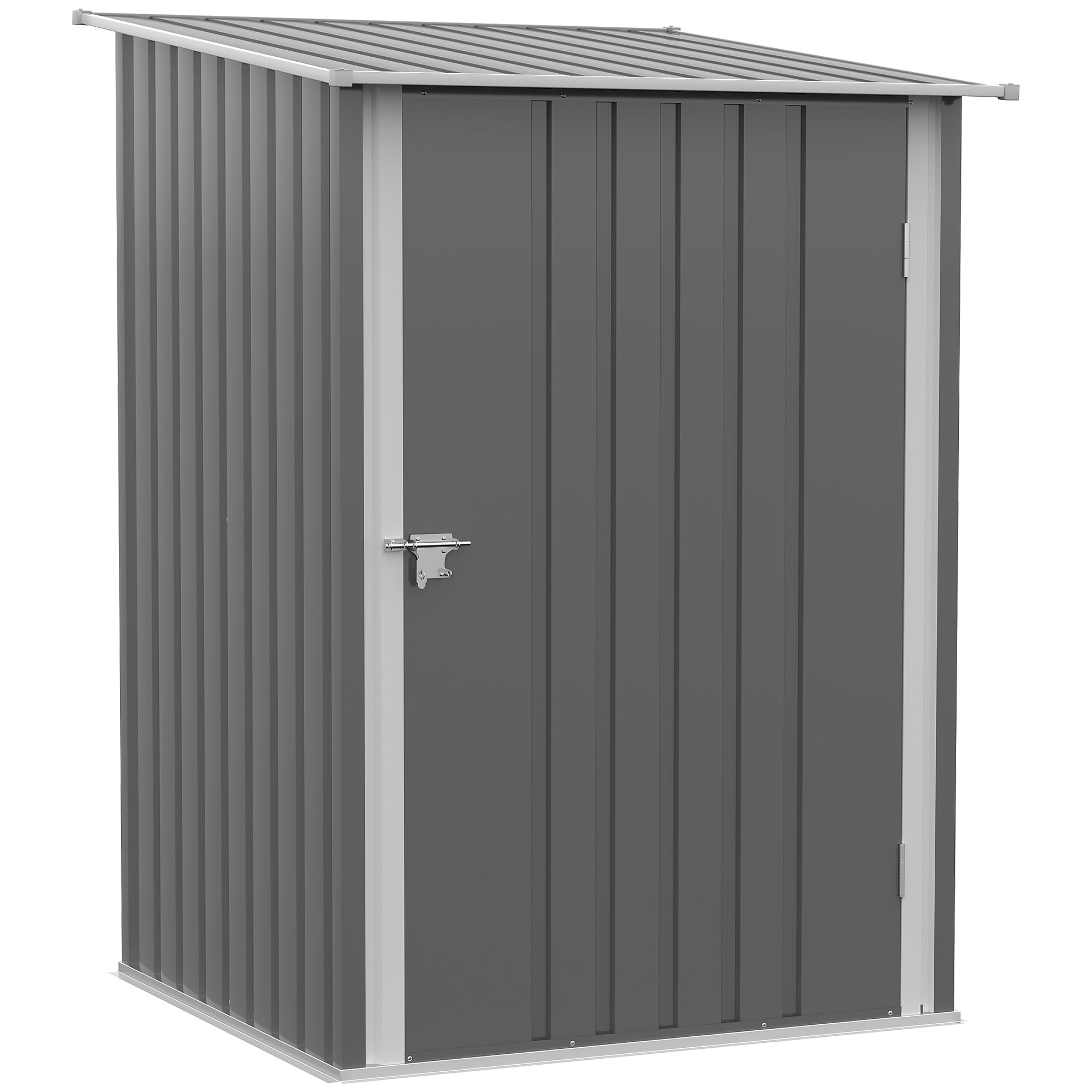 Outsunny 845-530V00GY 3.3' x 3.4' Metal Outdoor Storage Shed Garden Utility Tool House with Double Lockable Doors for Backyard Patio Lawn Garage Gray