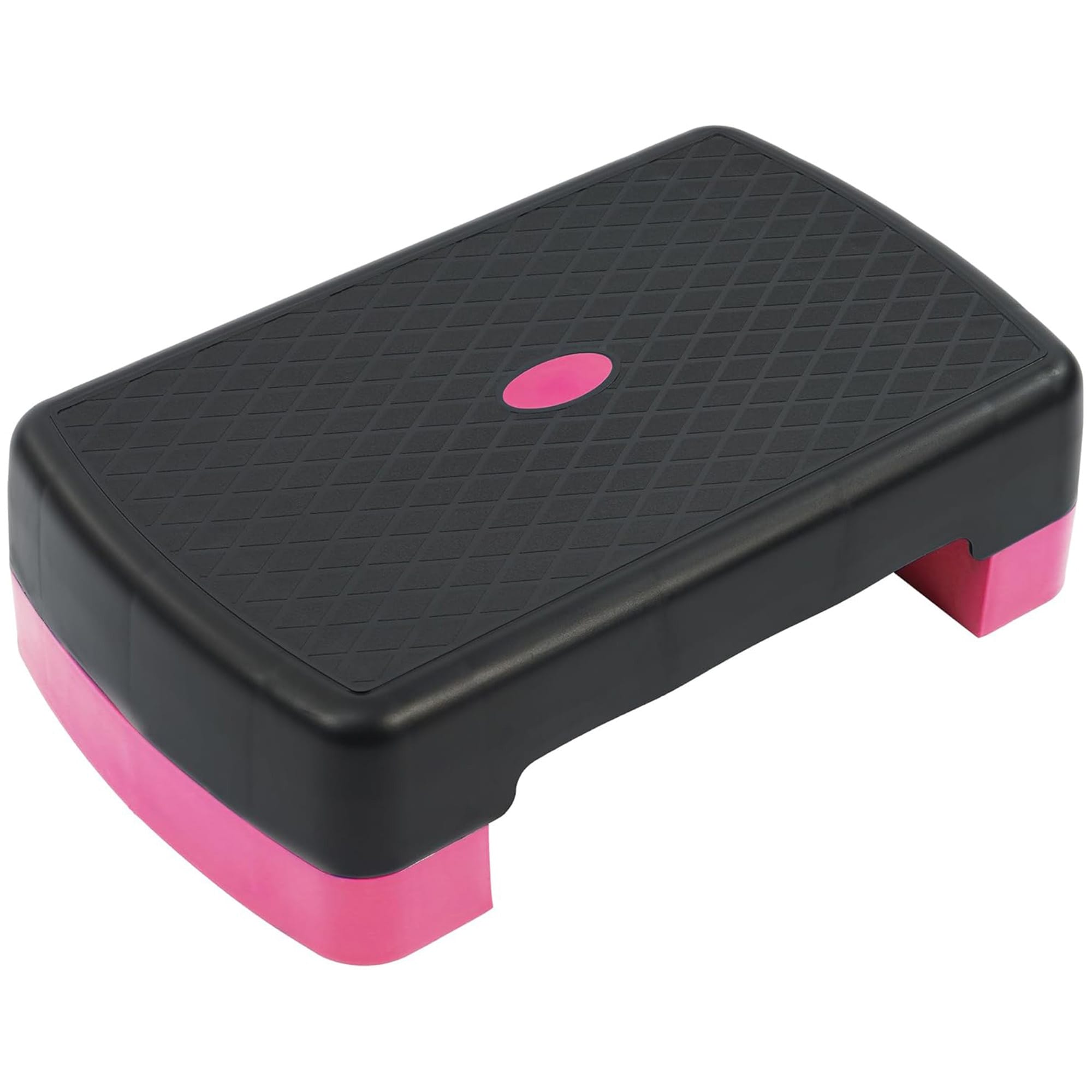 Fitvids  18 Inches Workout Aerobic Stepper Platform with Adjustable Risers Black/Pink