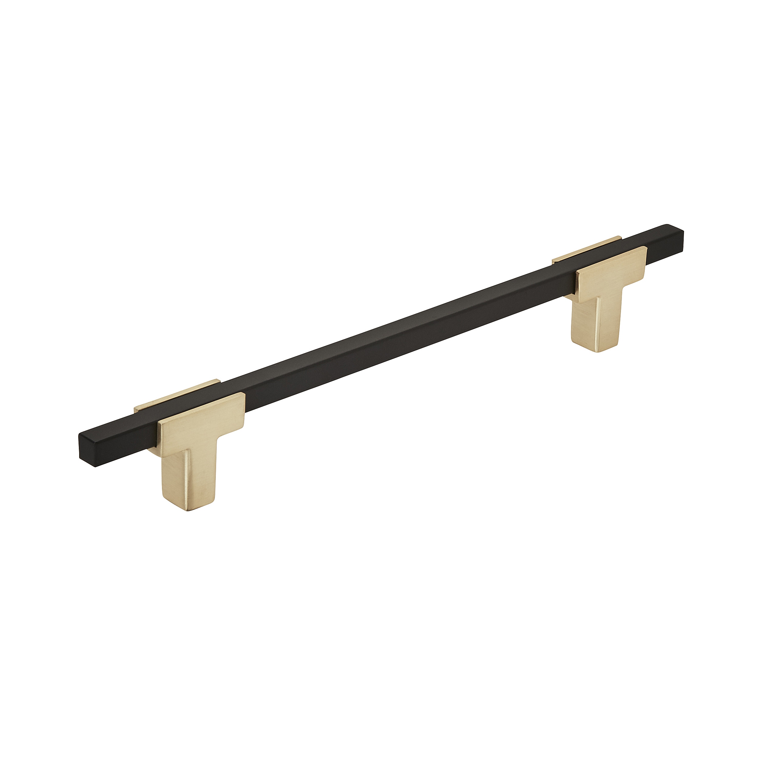 Amerock BP778160BGLMB Urbanite 6-5/16-in , 160mm Center to Center Brushed Gold/Matte Black Rectangular Bar