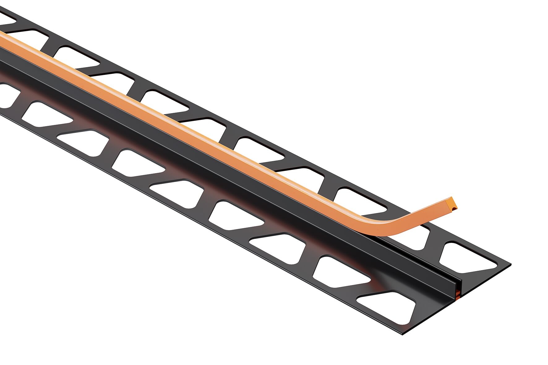 Schluter Systems FCS110 Dilex-F 0.437-in W x 98.5-in L Matte Black PVC Movement joint Tile Edge Trim