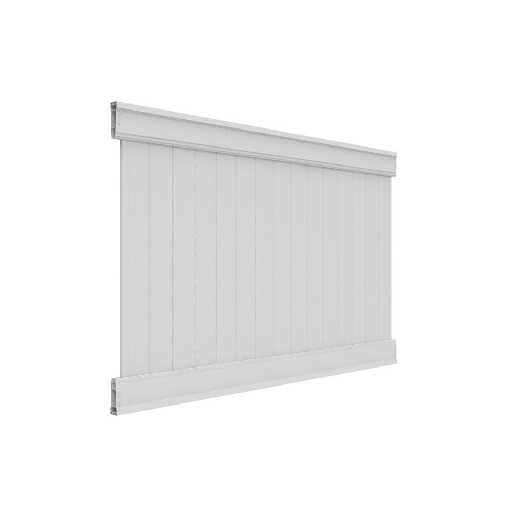 Freedom Emblem 6-ft H x 8-ft W White Vinyl Standard Fence Panel in the ...