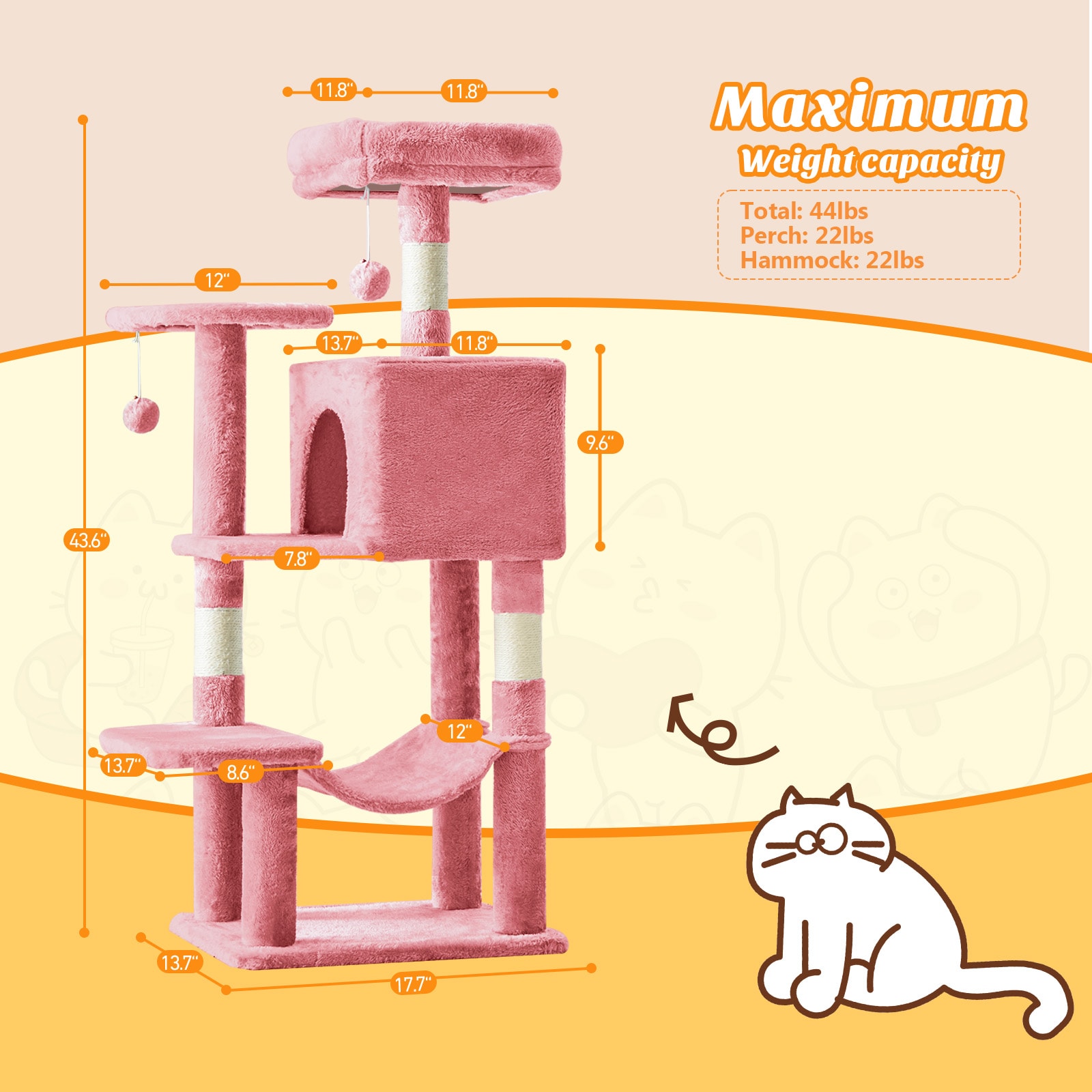 Sweetcrispy L-CW-MPJ-44IN-PK Cat-Trees - View #6