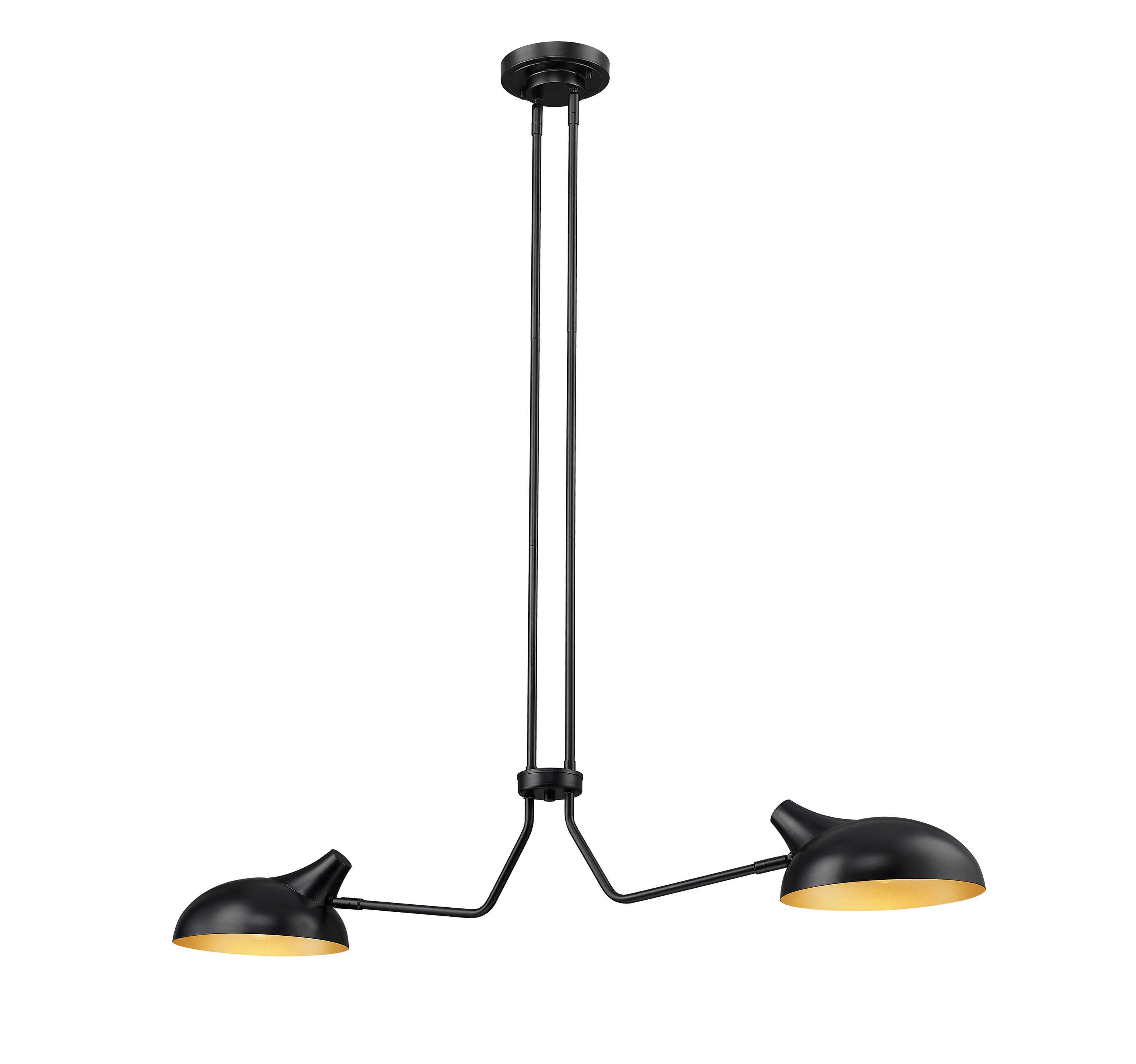 Bellamy Matte Black and Gold 46" Steel Island Pendant Light