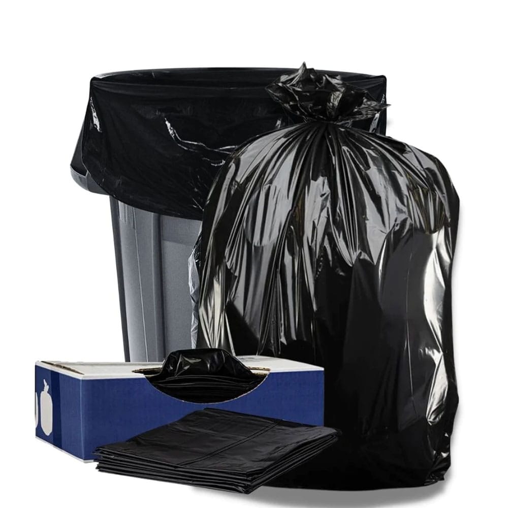 Easy Grab 55-60 Gallon Trash Bags 150 Count Heavy Duty Black