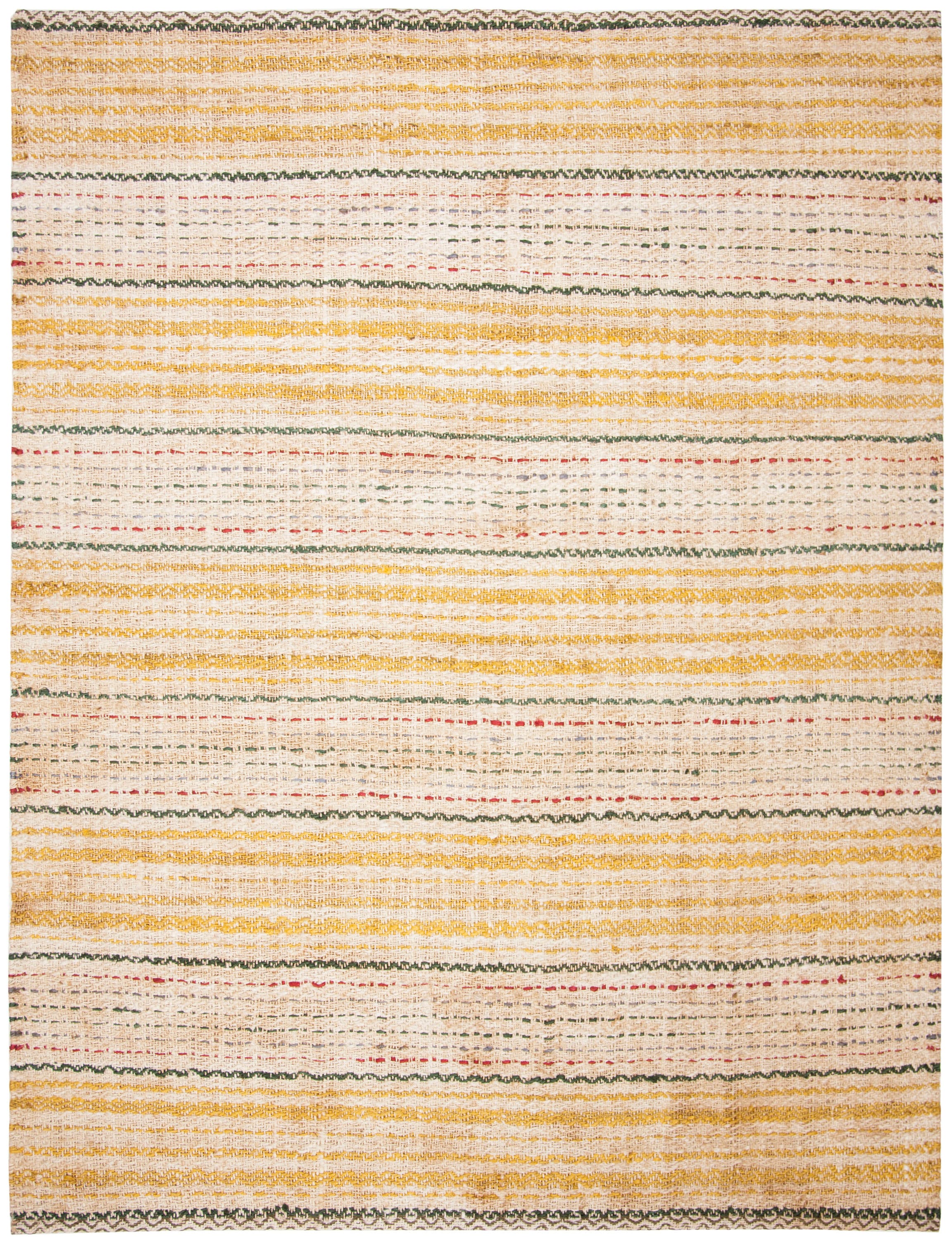 Safavieh NF202A-9 Natural Fiber Salem 9 x 12 (ft) Jute Ivory/Gold Rectangular Indoor Stripe Area rug