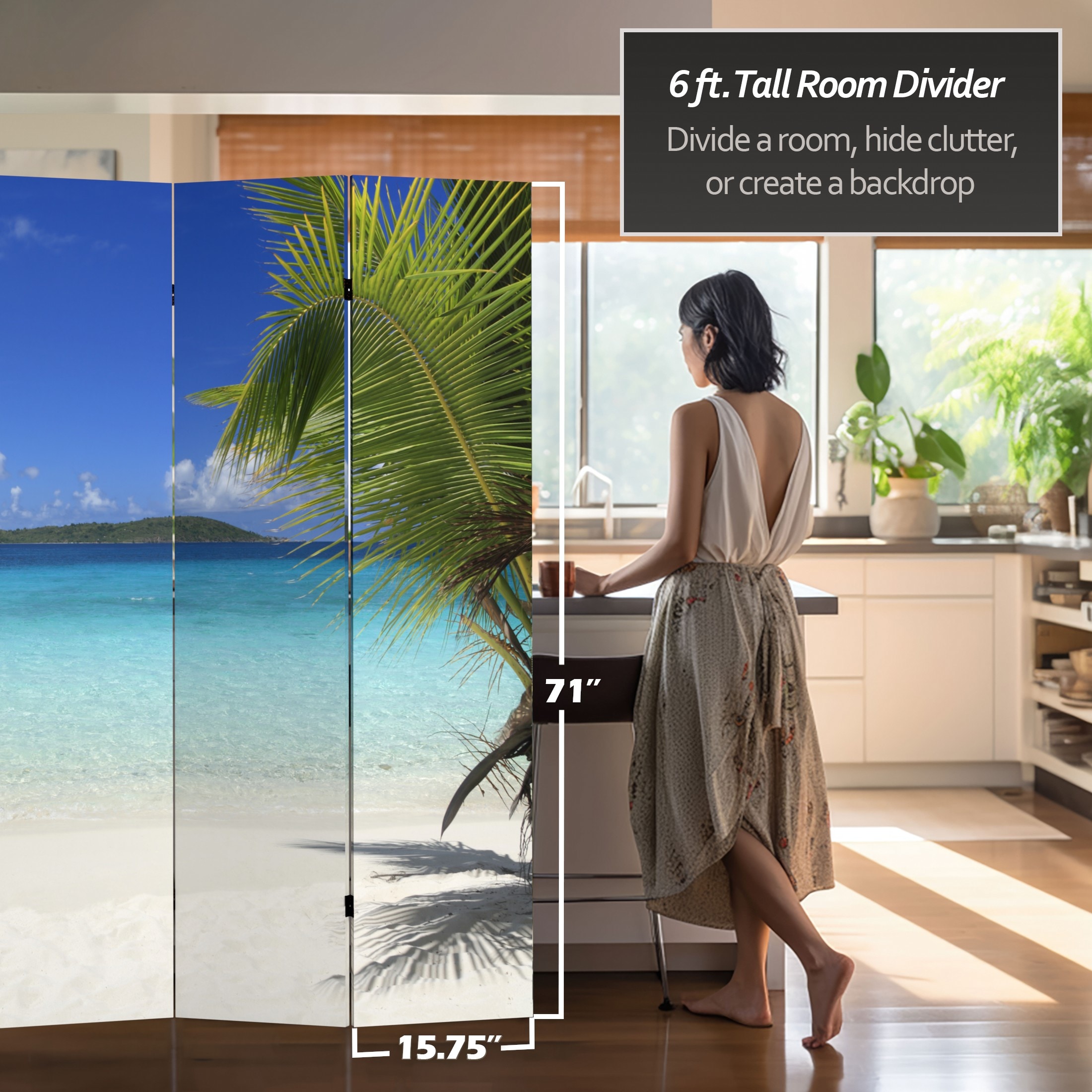 Oriental Furniture CAN-BEACH-6P Indoor-Privacy-Screens - View #6